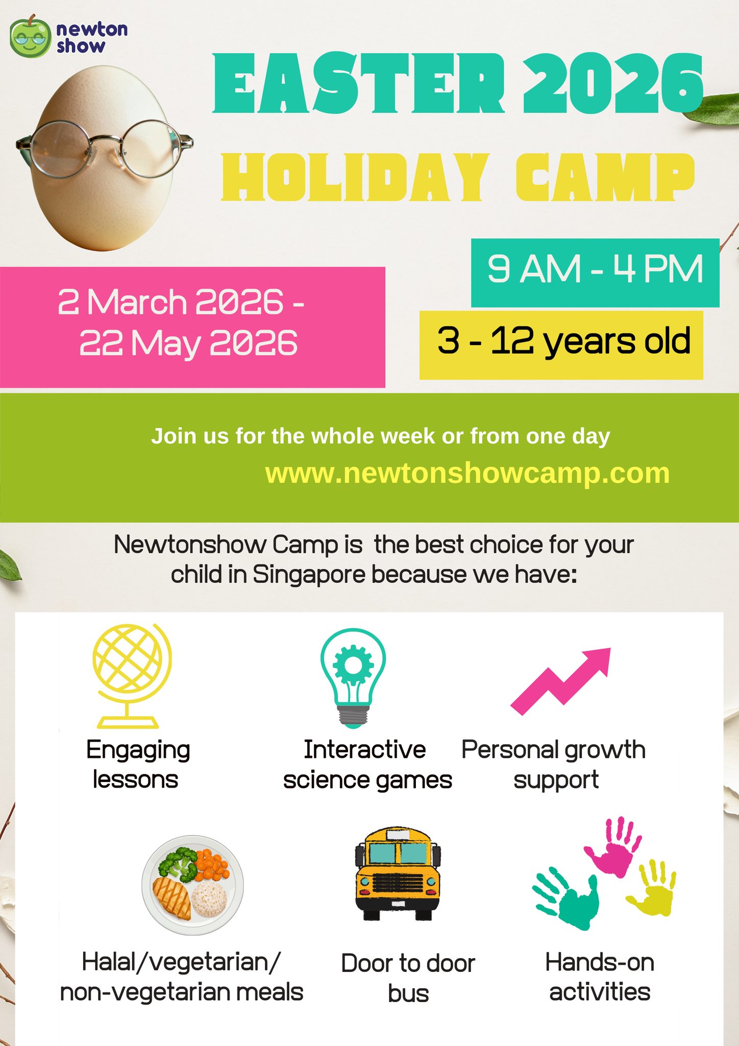 Newtonshow camp Facebook ad: EASTER HOLIDAY CAMPS 2026, ALL SUBJECTS RELEASED!