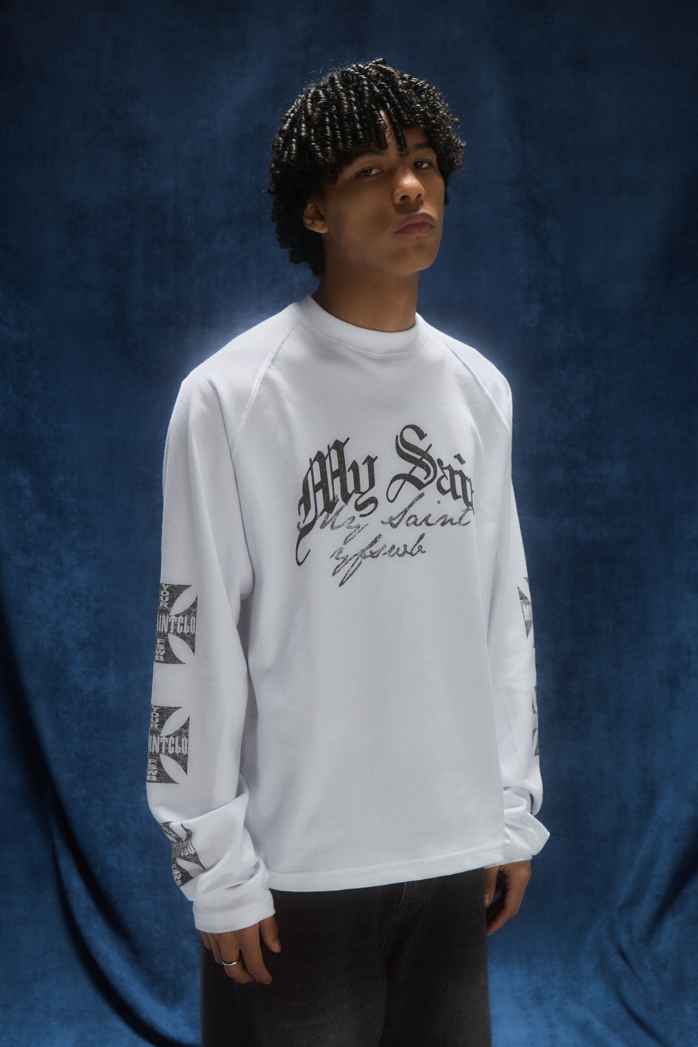 My Saint Facebook ad: LONGSLEEVE WHITE