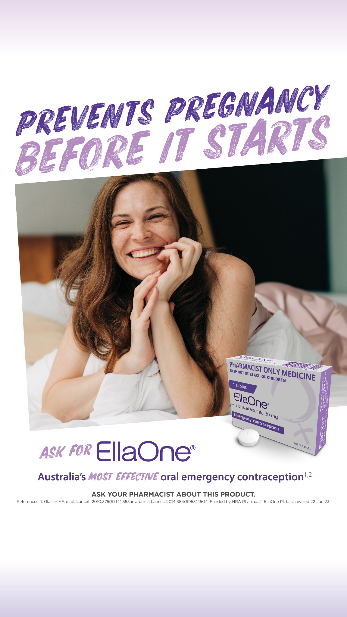 EllaOne Australia Facebook ad from Jan 14, 2026