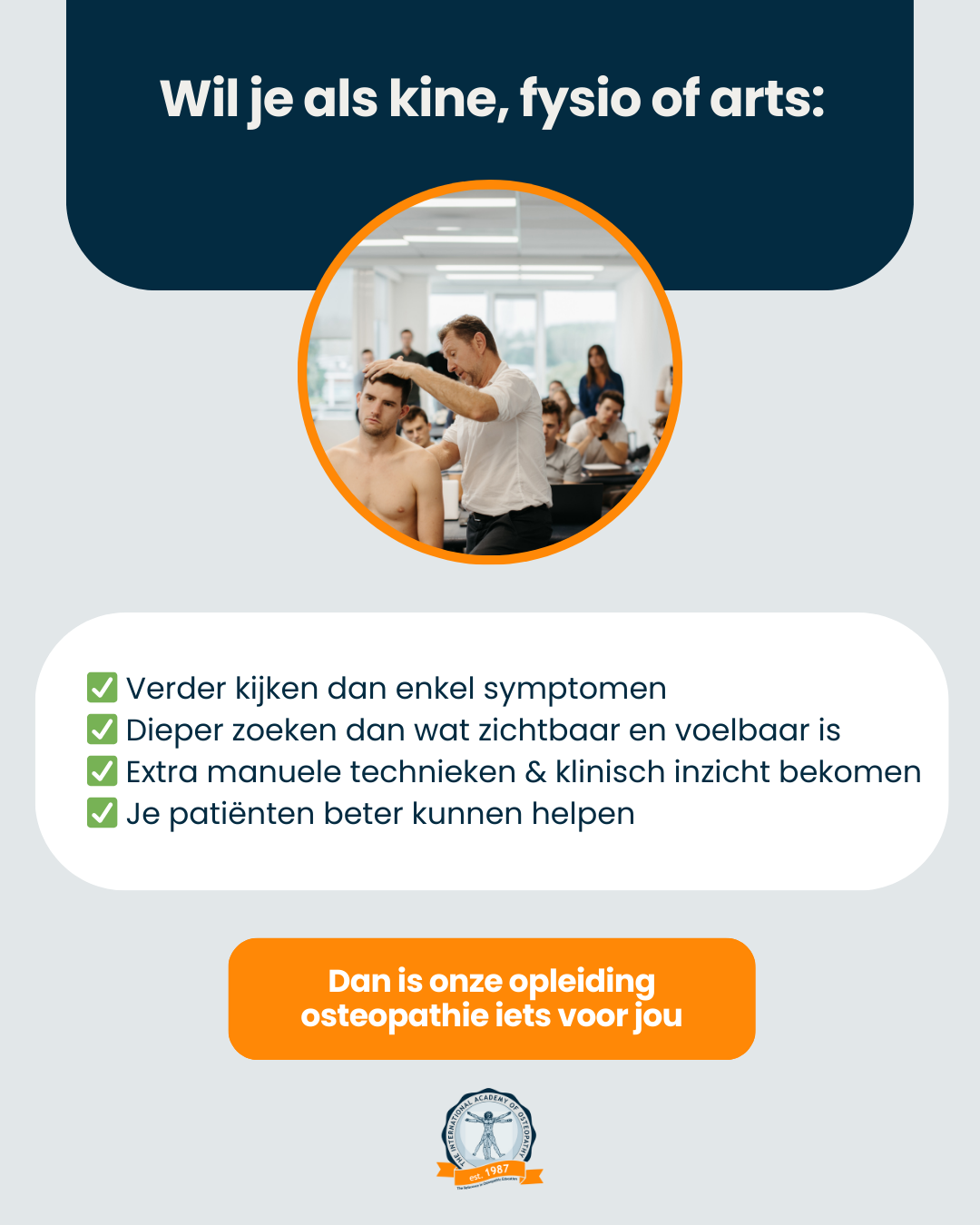 The International Academy of Osteopathy Facebook ad