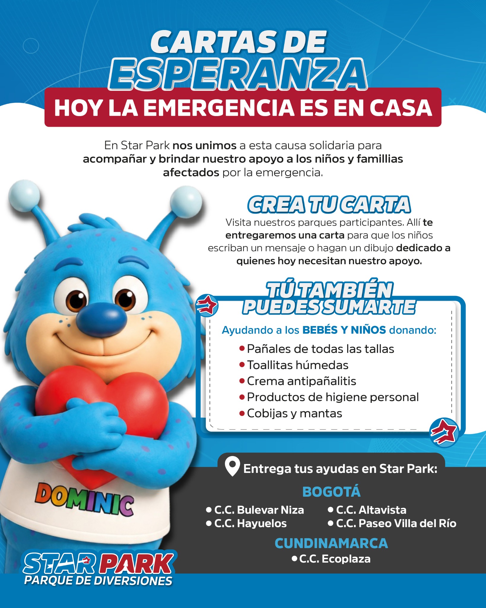Star Park Facebook ad: Hoy Colombia nos necesita