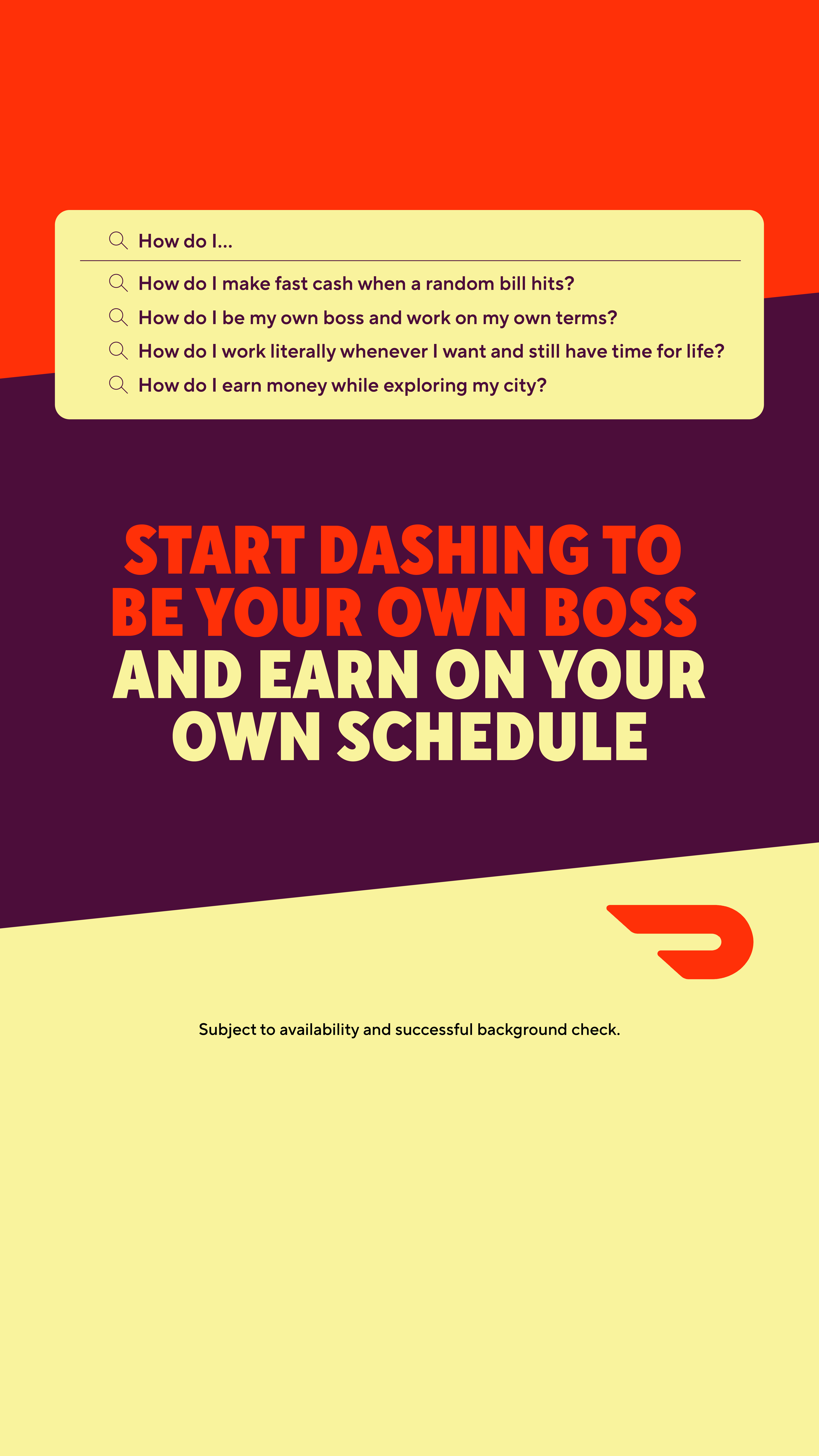 DoorDash Facebook ad: Sign up now & earn on your terms