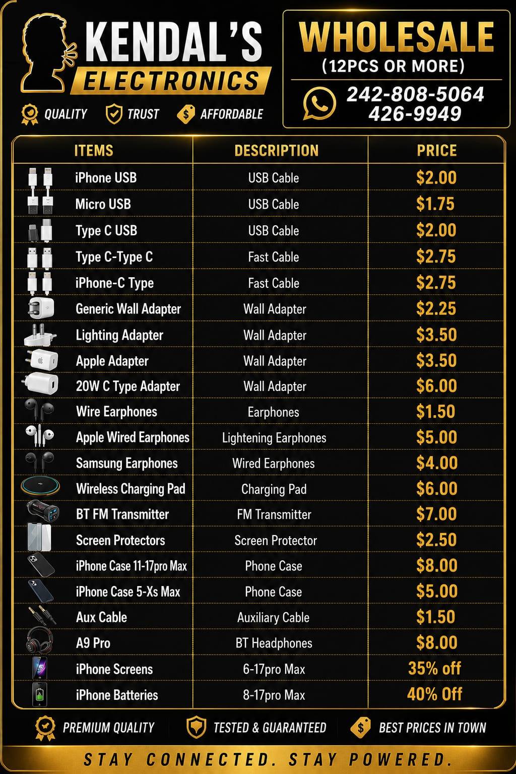 Kendal's Electronics Facebook ad: CATCH THE DEAL Delivery $10