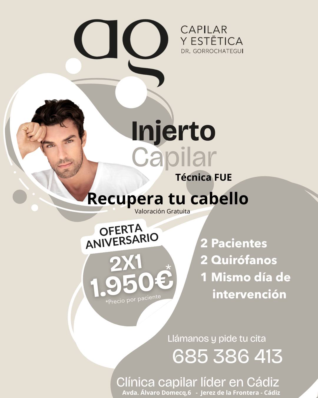 Clinica Capilar Dr. Alberto Gorrochategui Facebook ad: 35 años cambiando vidas.