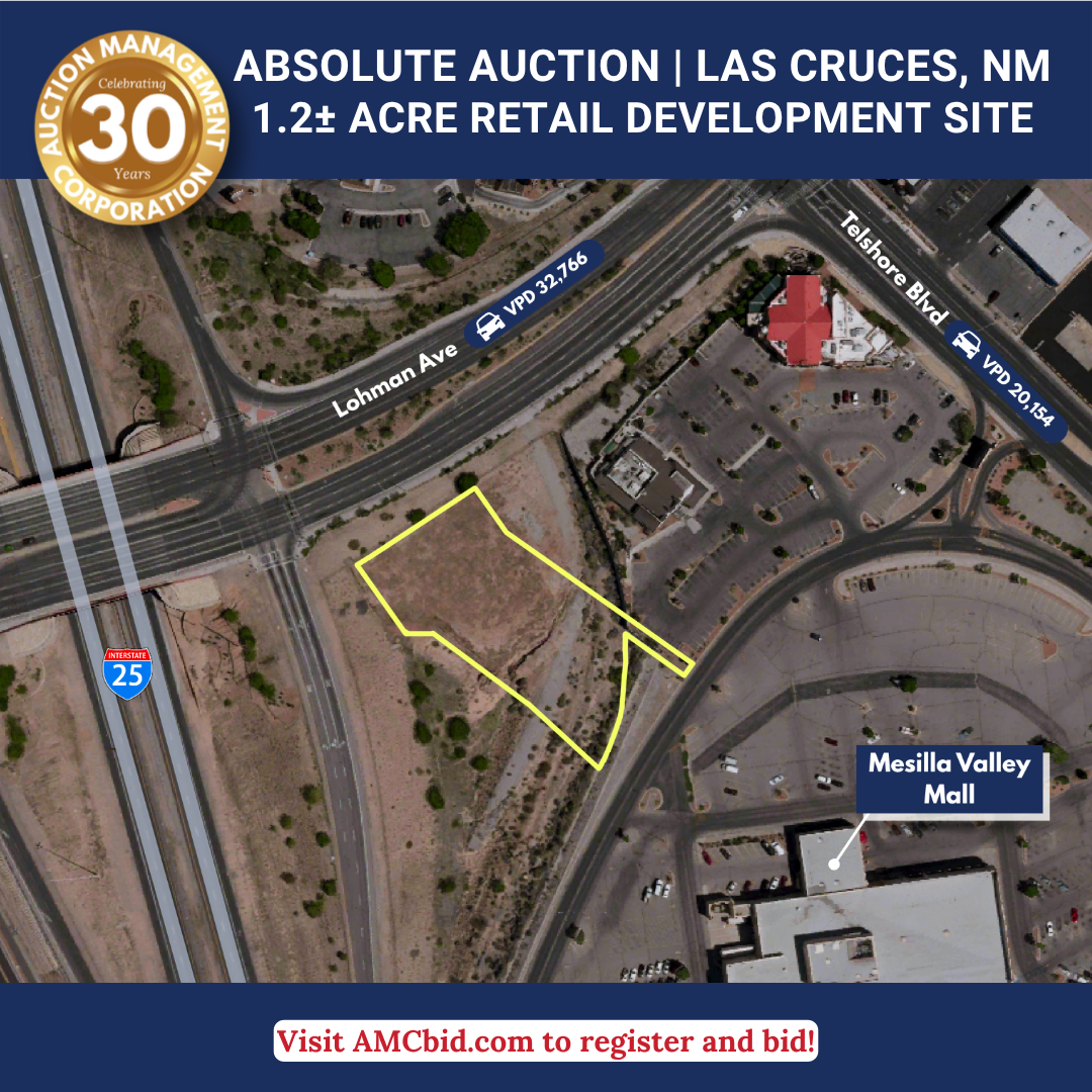 AMCbid Facebook ad: ABSOLUTE AUCTION | 1.2± Acre Retail Development Site…