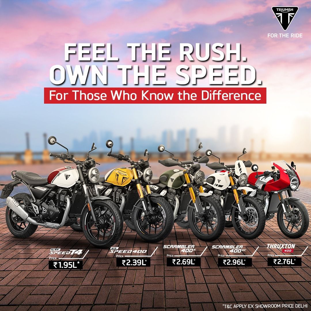 Keerthi triumph JP nagar Facebook ad: Own a Triumph Icon, Starting at ₹1.95 Lakh!