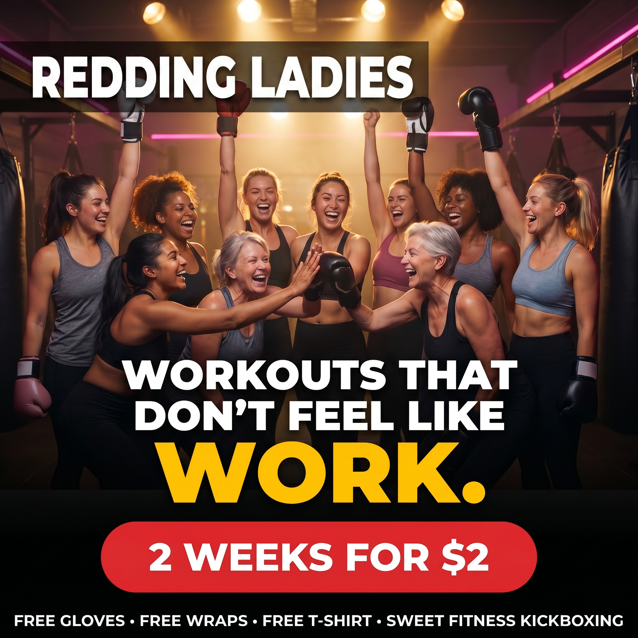 Sweet Fitness Kickboxing - Redding Facebook ad