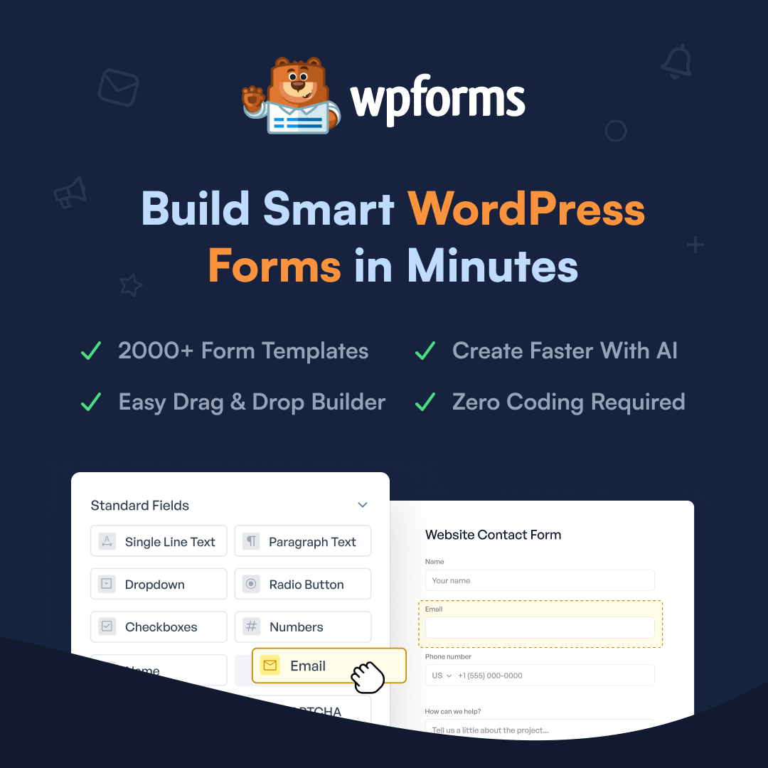 WPForms Facebook ad: Drag & Drop WordPress Form Builder