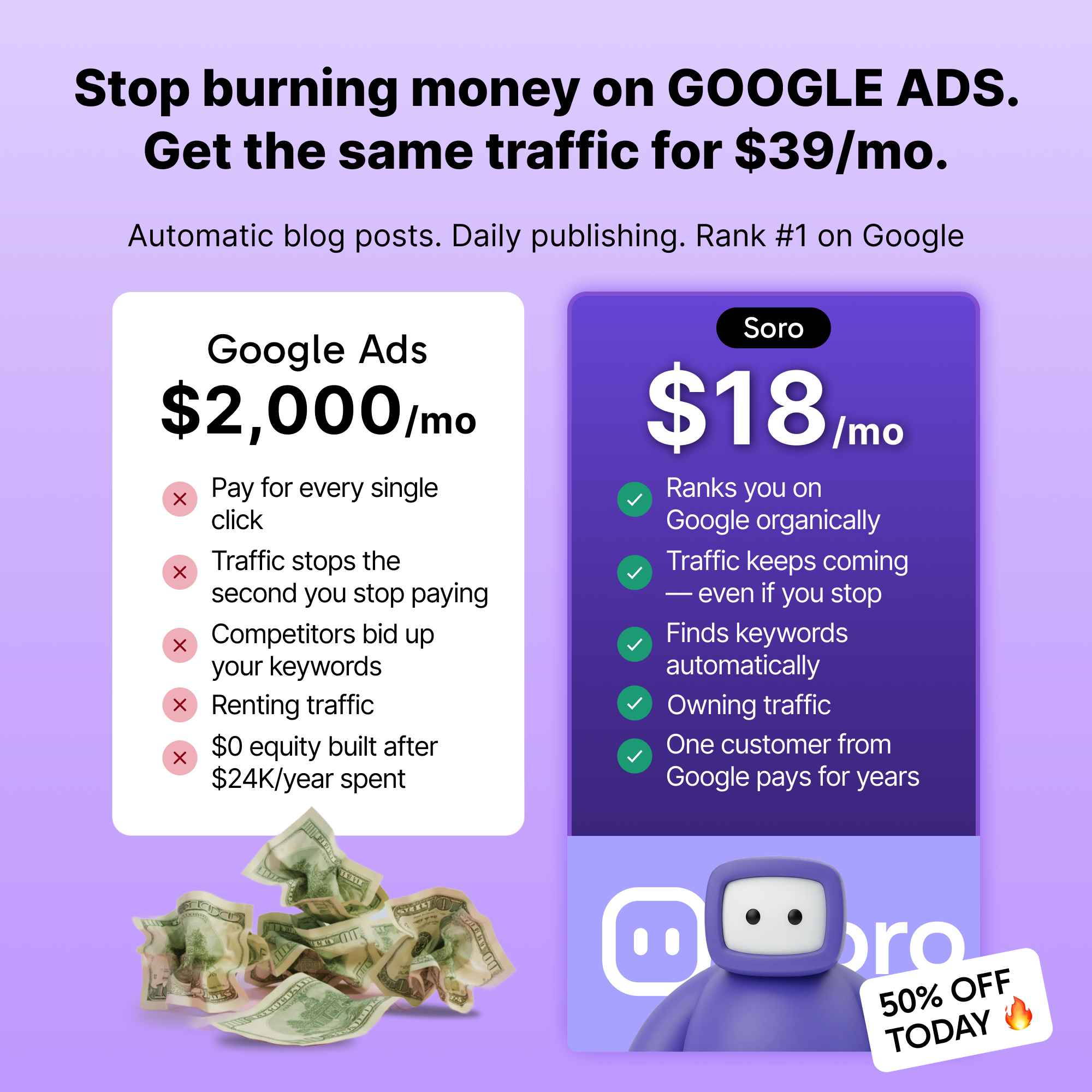 Soro SEO Facebook ad