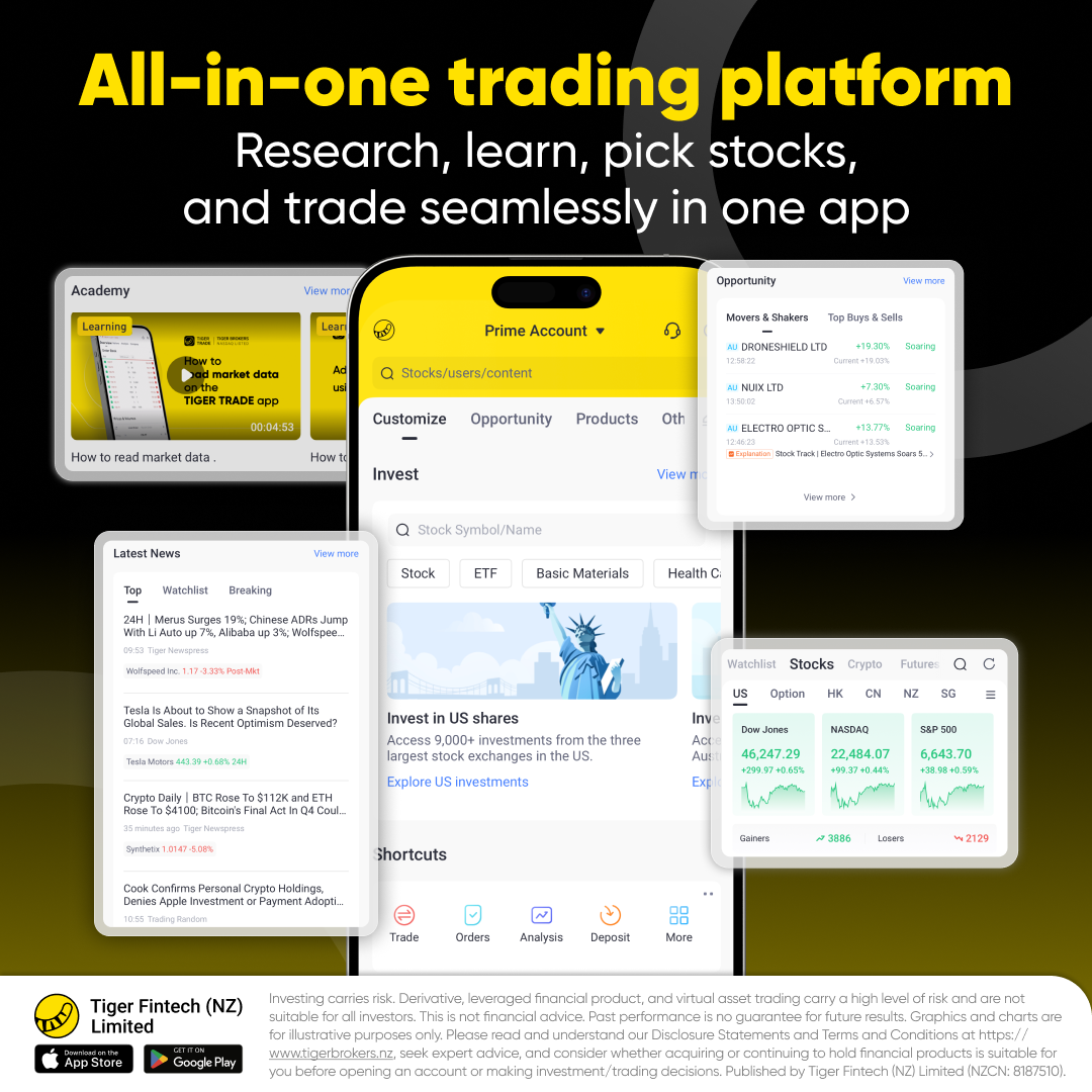 Tiger Brokers New Zealand Facebook ad