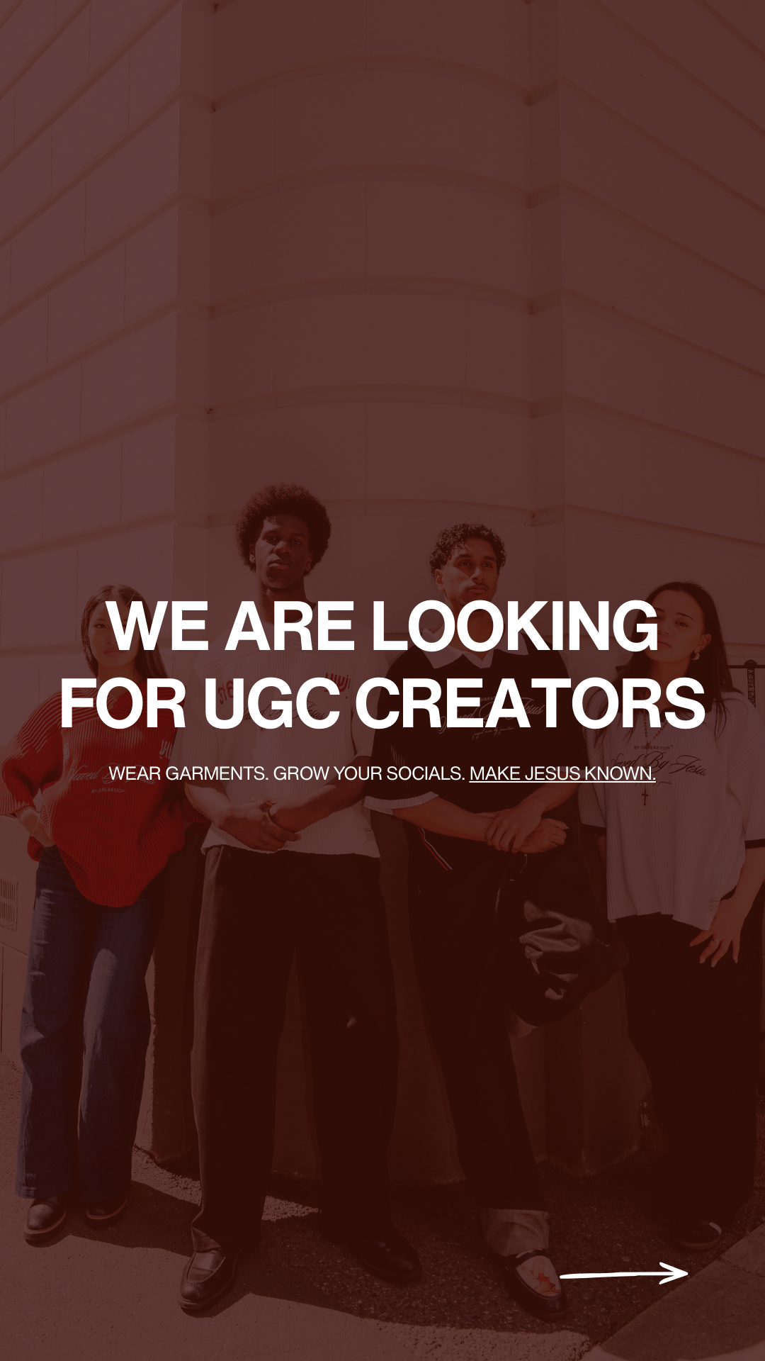 Generation God Clo Facebook ad: WE'RE LOOKING FOR UGC CREATORS.