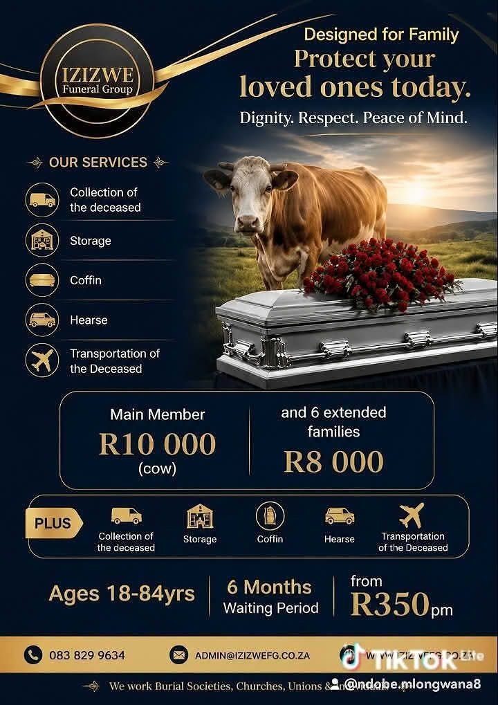 Izizwe Funeral Group Facebook ad: Lombutho use Phillipi sisebenza kanje, no Joining Fee…