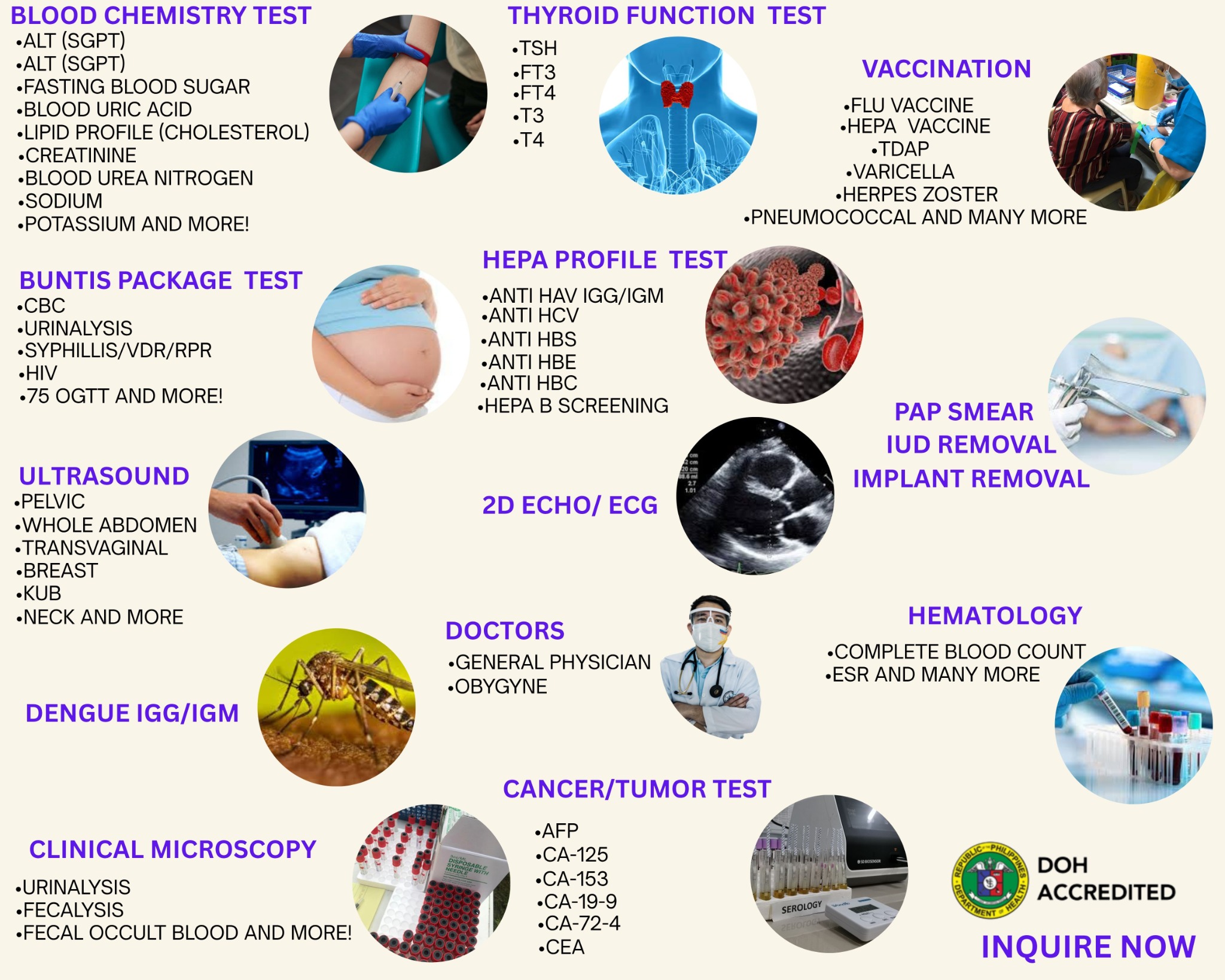 VHealth Diagnostics Facebook ad: Chat in Messenger