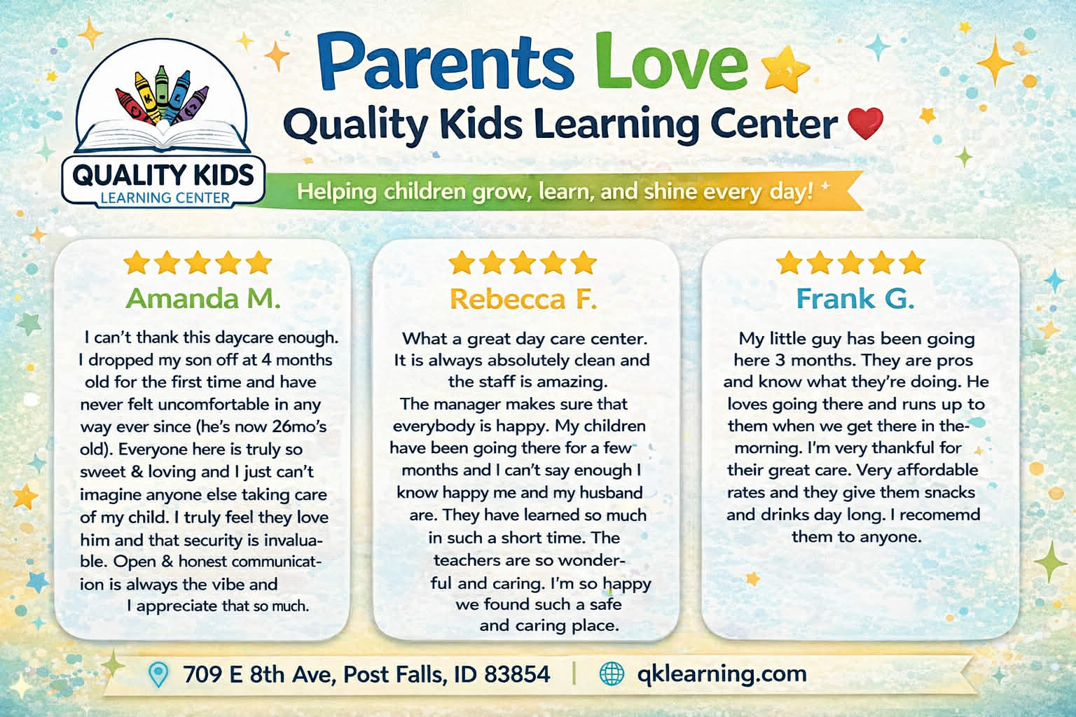 Quality Kids Learning Center Facebook ad