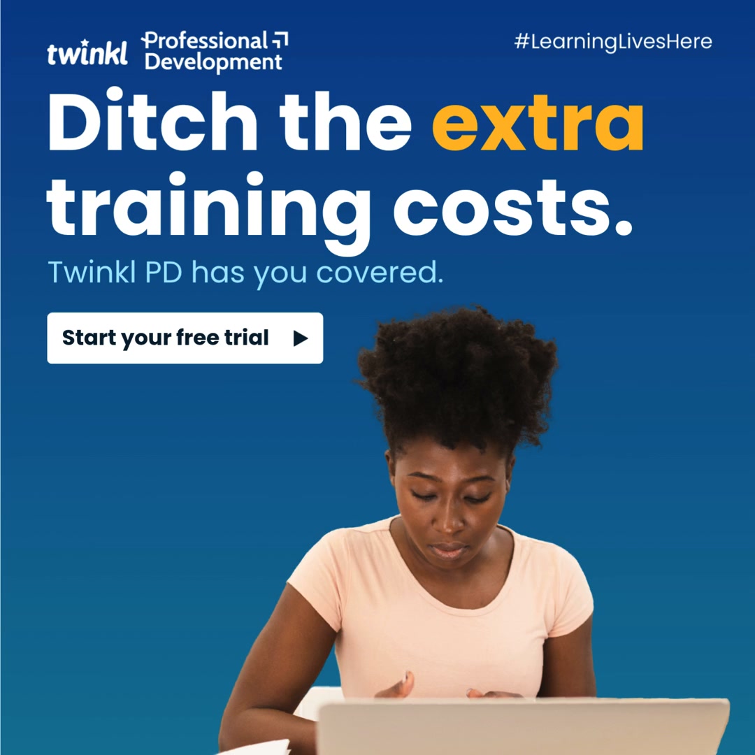 Twinkl Resources Facebook ad: PD that fits your busy schedule