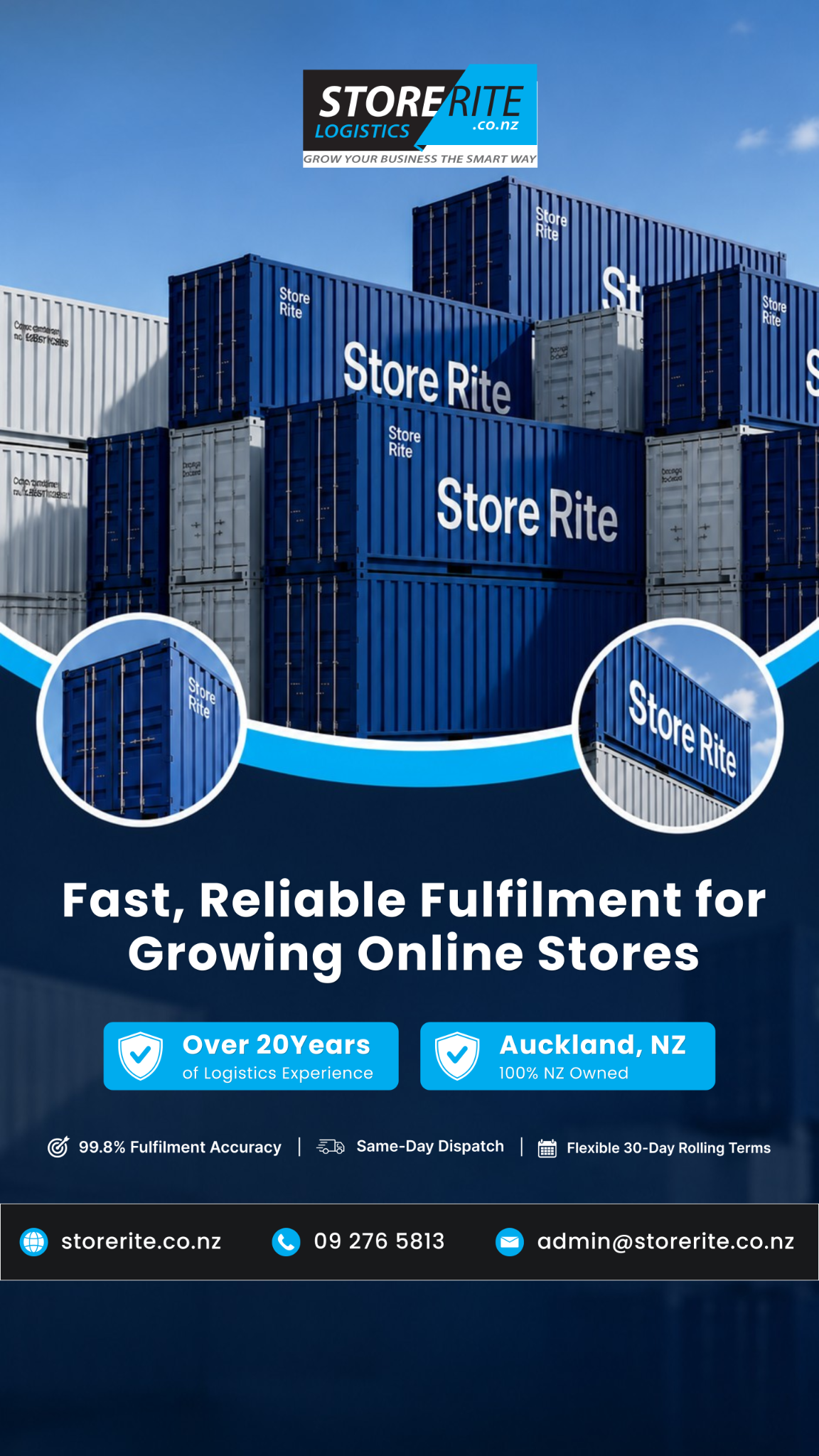 Store Rite Logistics Ltd Facebook ad: Fast NZ eCommerce Fulfilment