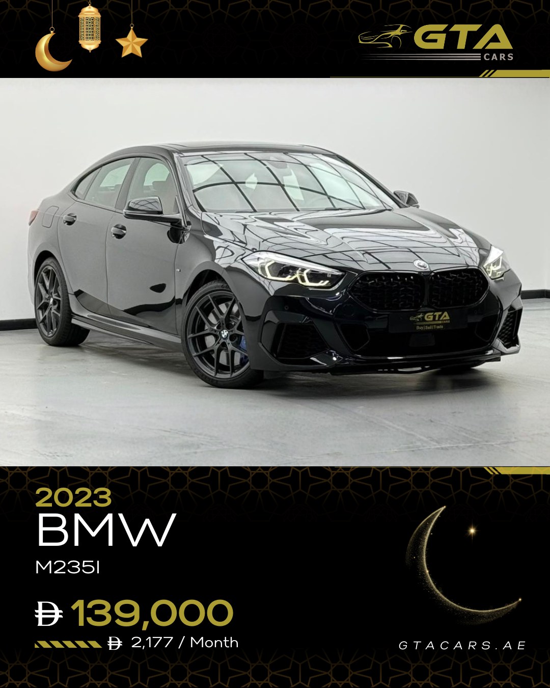 GTA Cars Facebook ad: 2023 BMW M235i, 2.0TC I4 AWD, 306bhp, 8…