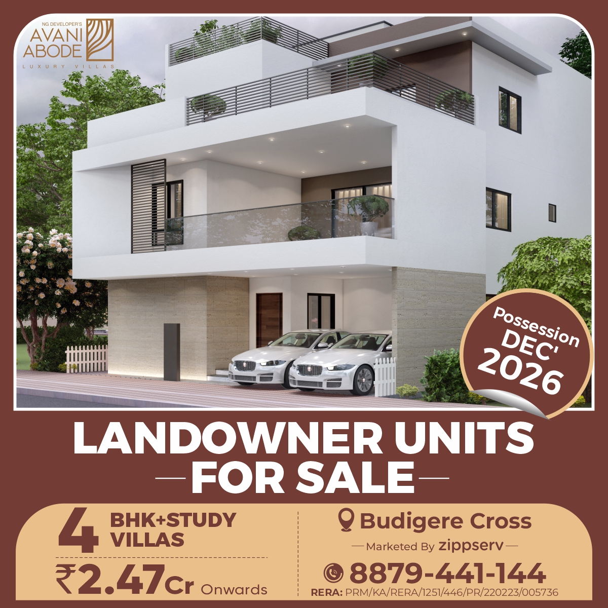 Avani Abode By NG Developers Facebook ad: Presenting Avani Abode, Luxury 4BHK+Study Villas @ Budigere…