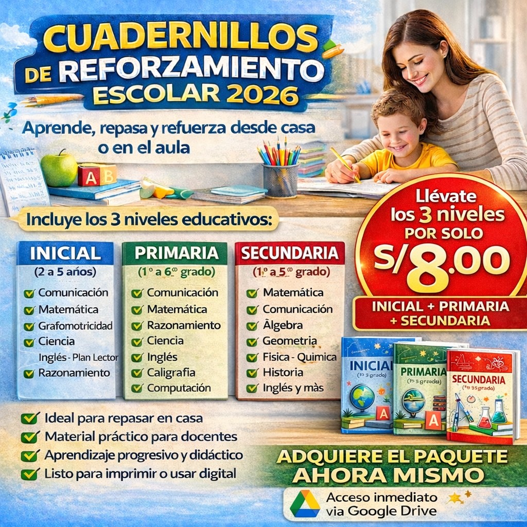 Centro de Formación Online Facebook ad: CUADERNILLOS DE REFORZAMIENTO ESCOLAR 2026