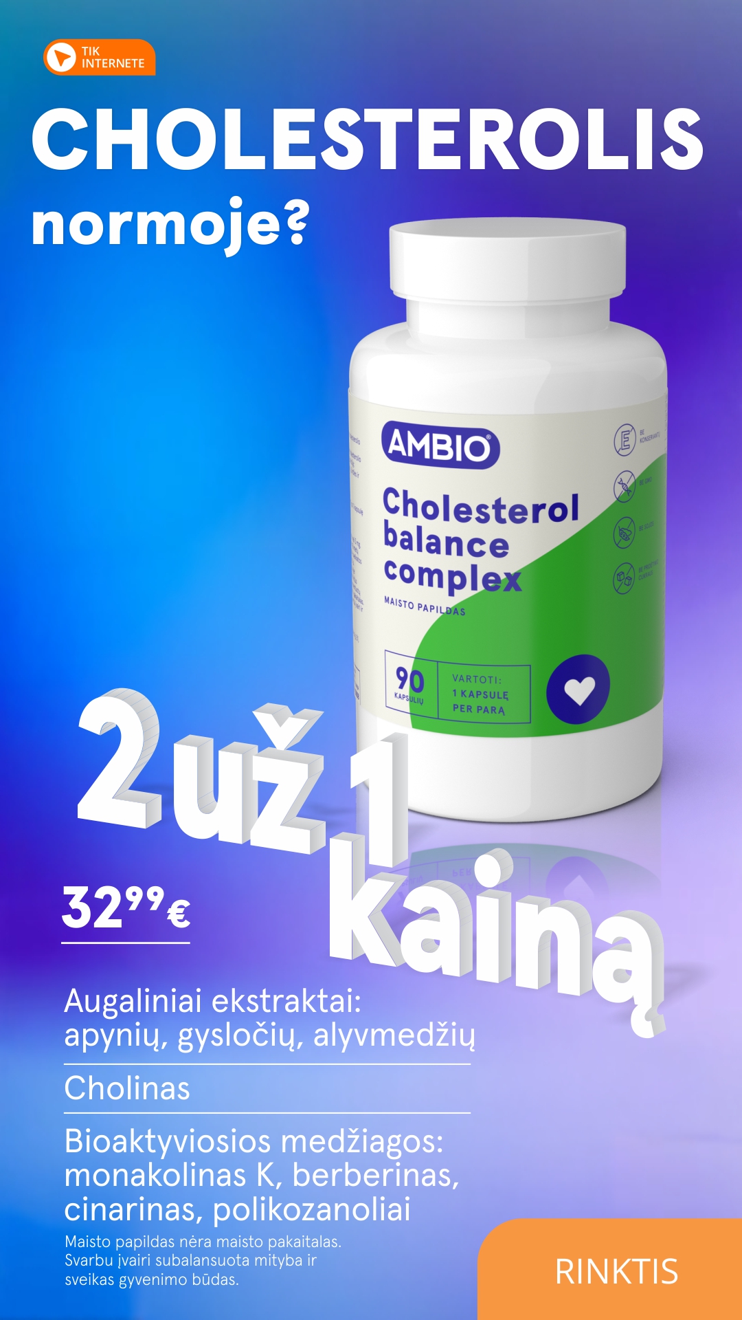 Gintarinė Vaistinė Facebook ad: Platus veikliųjų medžiagų derinys