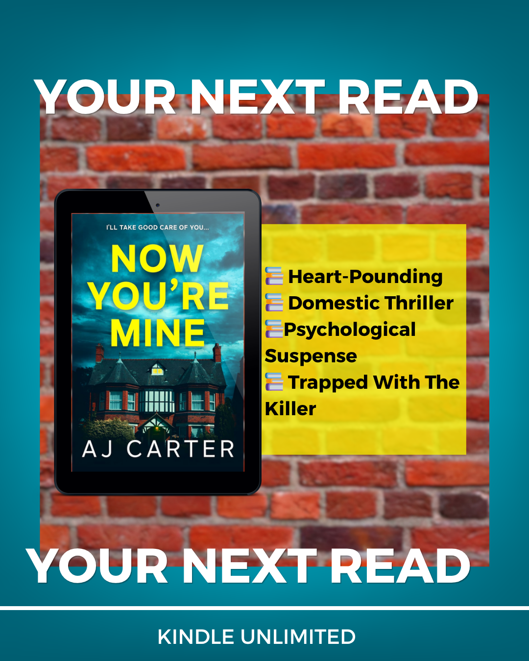 AJ Carter - Author Facebook ad: Trapped in the dark above them.