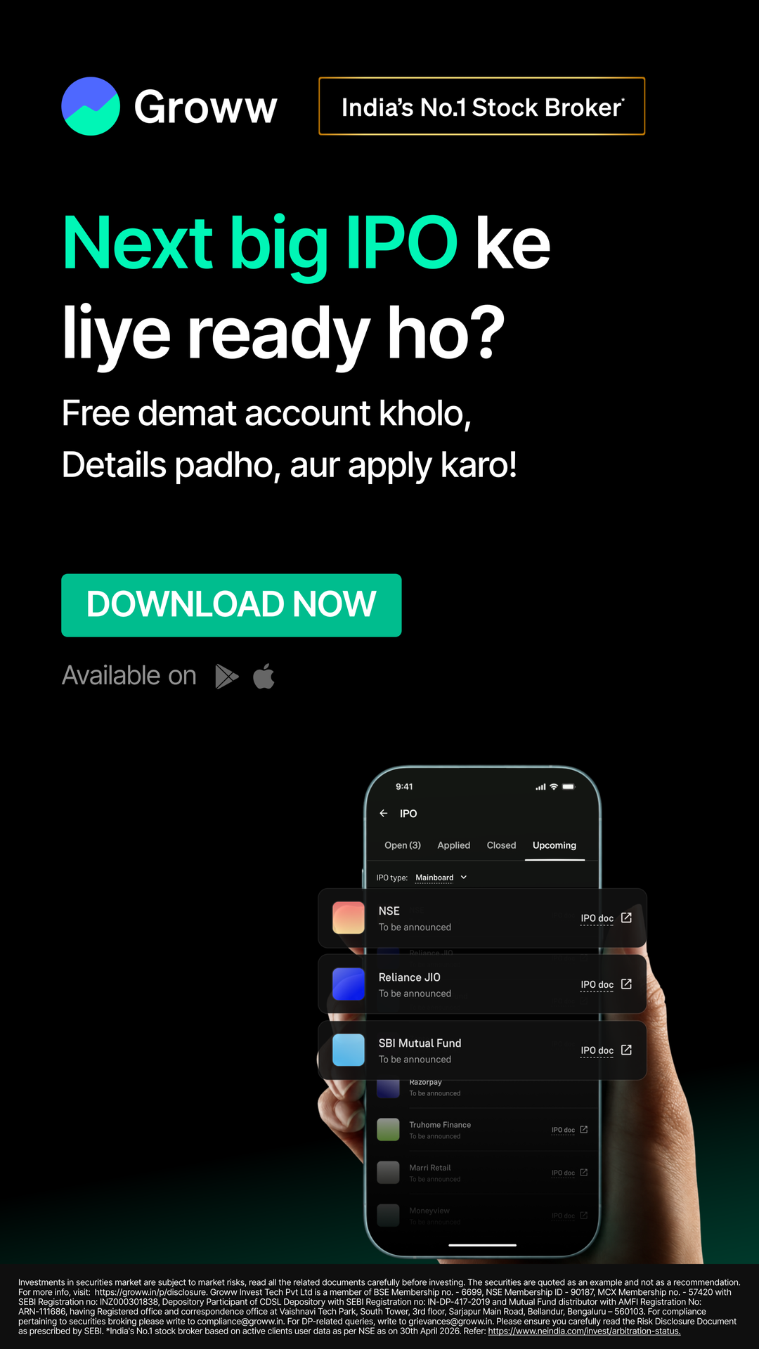 Groww Facebook ad