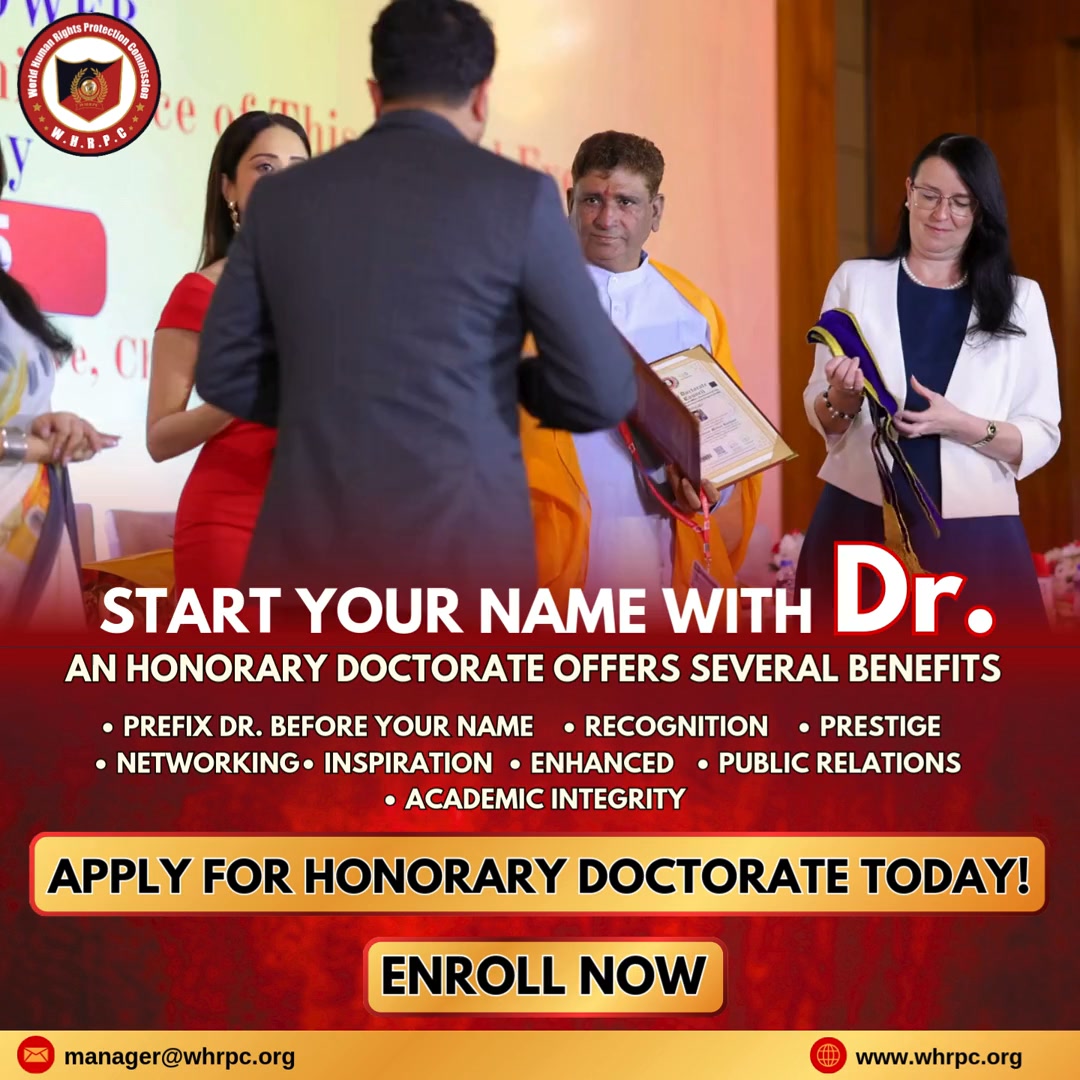 World Human Rights Protection Commission Facebook ad: Add Dr. to your name and elevate your status!