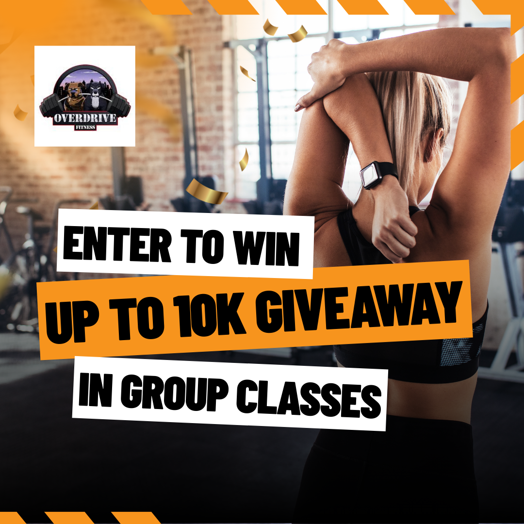 Overdrive Fitness Facebook ad: Stronger. Leaner. Fitter. Enter to WIN!