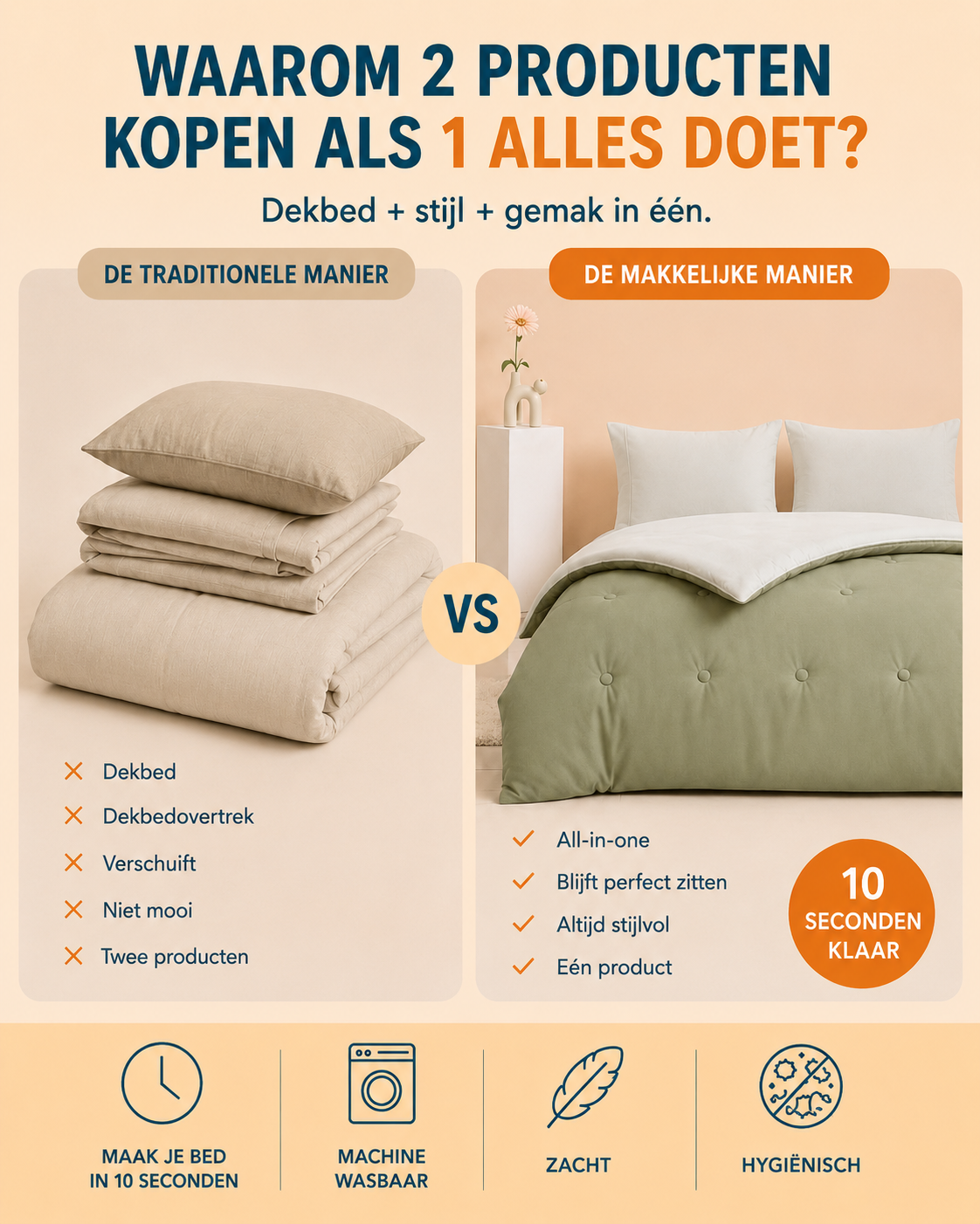 One2Nap Facebook ad: Geniet deze zomer van een heerlijke nachtrust.
