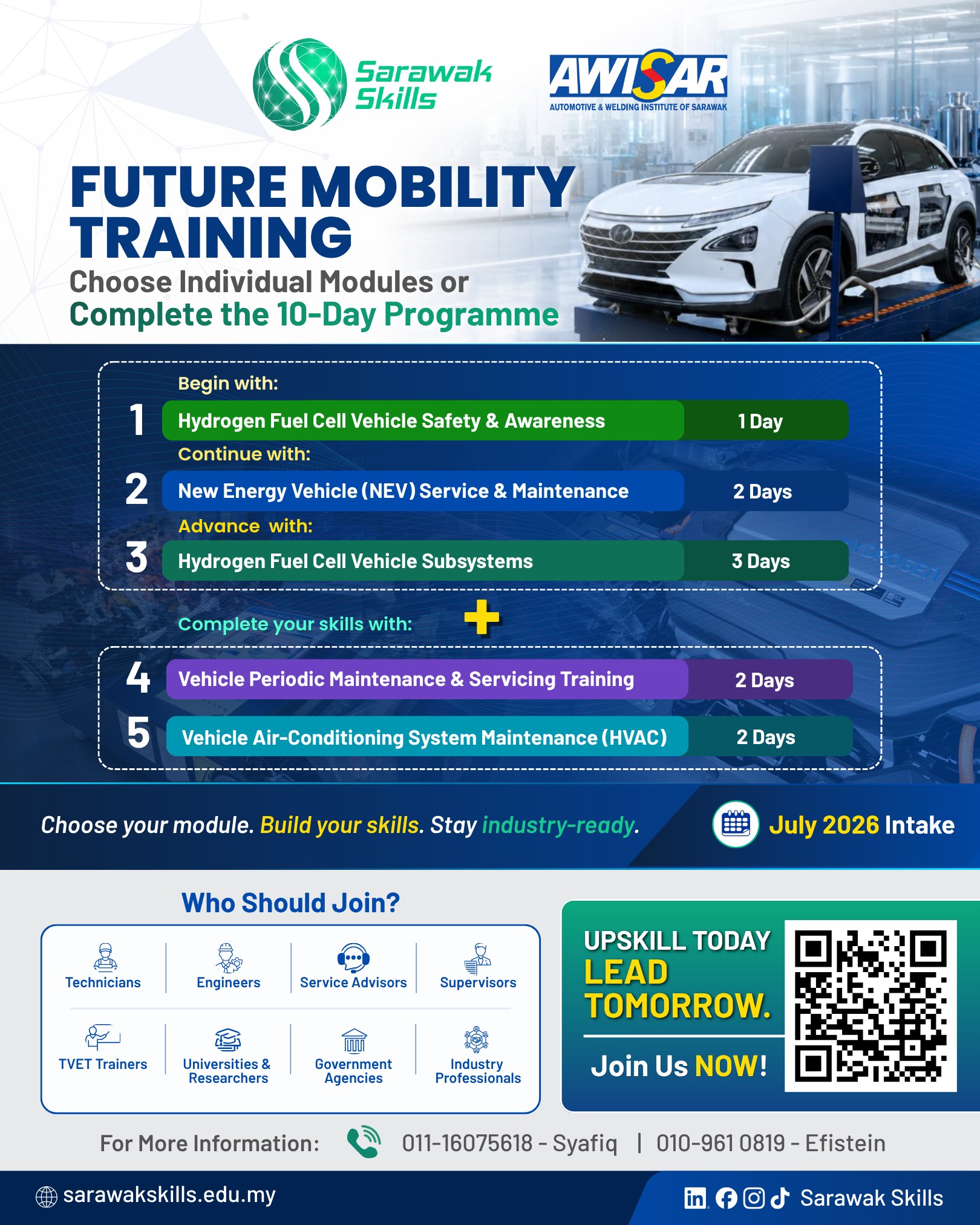Sarawak Skills Facebook ad: Future Mobility & Hydrogen Vehicle Training 2026