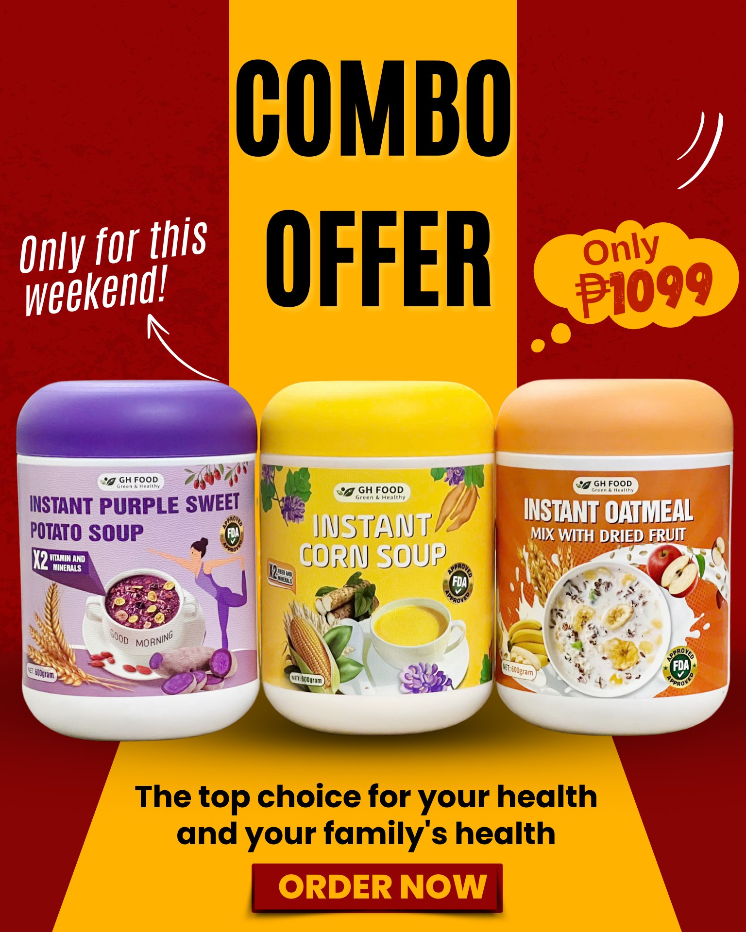 TFood Store - Facility 11 Facebook ad: Big promotion ๐๐จ๐ฆ๐๐จ with 3 best-selling products lovedโฆ