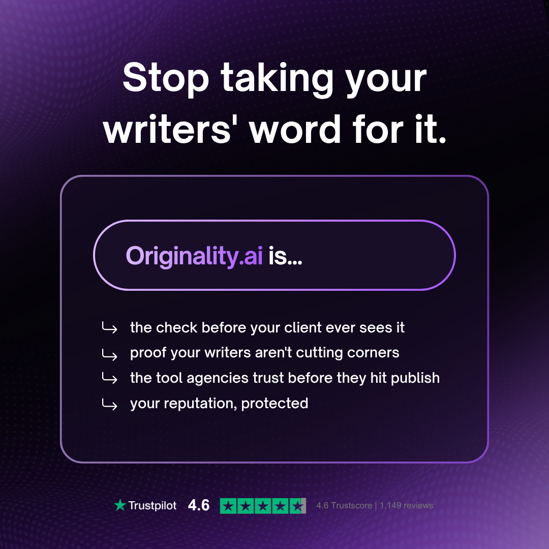 Originality.AI - AI Detection and Plagiarism Checking Facebook ad