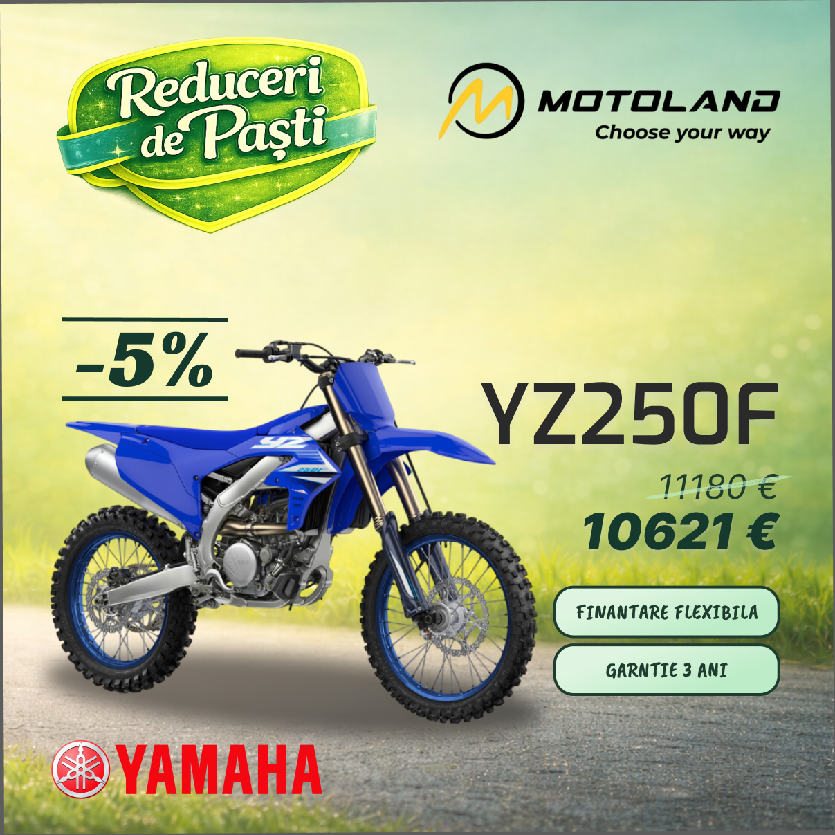 MOTOLAND Facebook ad: Reduceri de paști la MOTOLAND