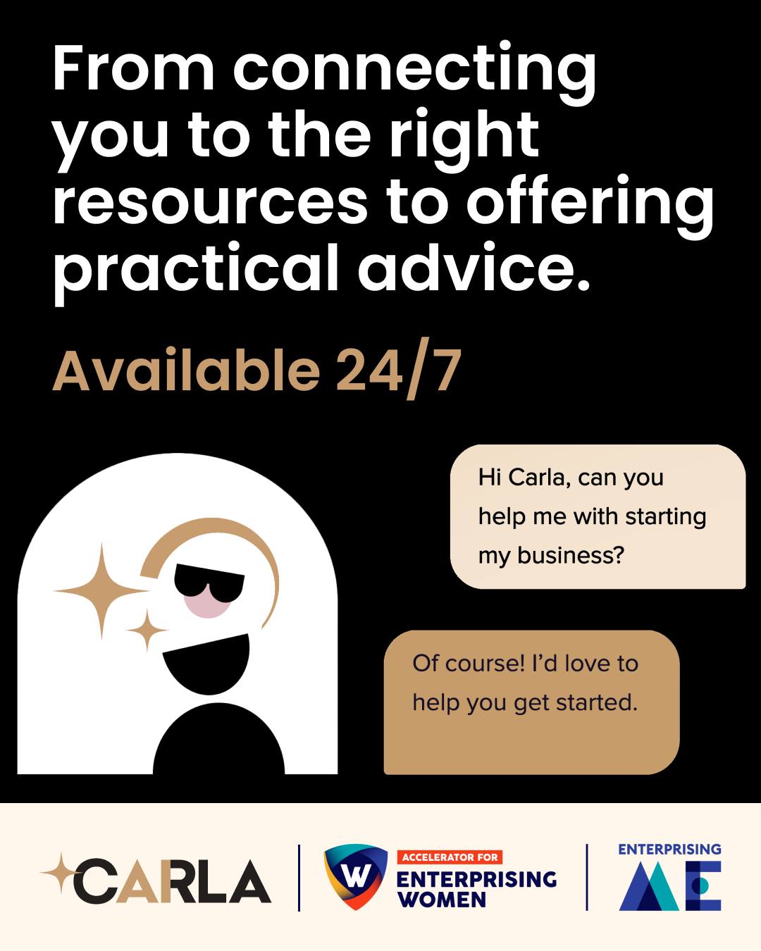 Enterprising ME Facebook ad: Carla helps you map your business journey and…