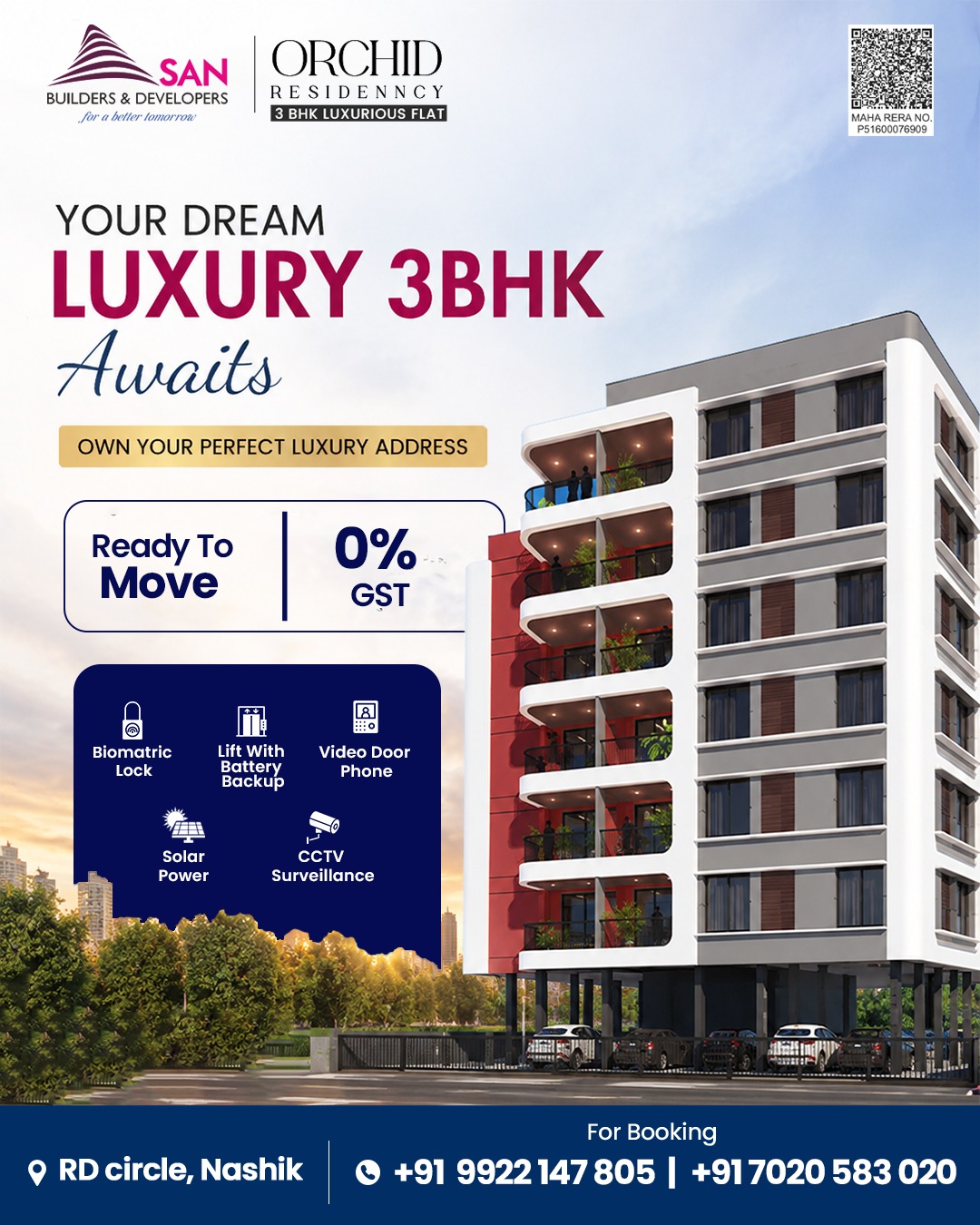 San Buildcom Facebook ad: Premium 3BHK Flats Near RD Circle