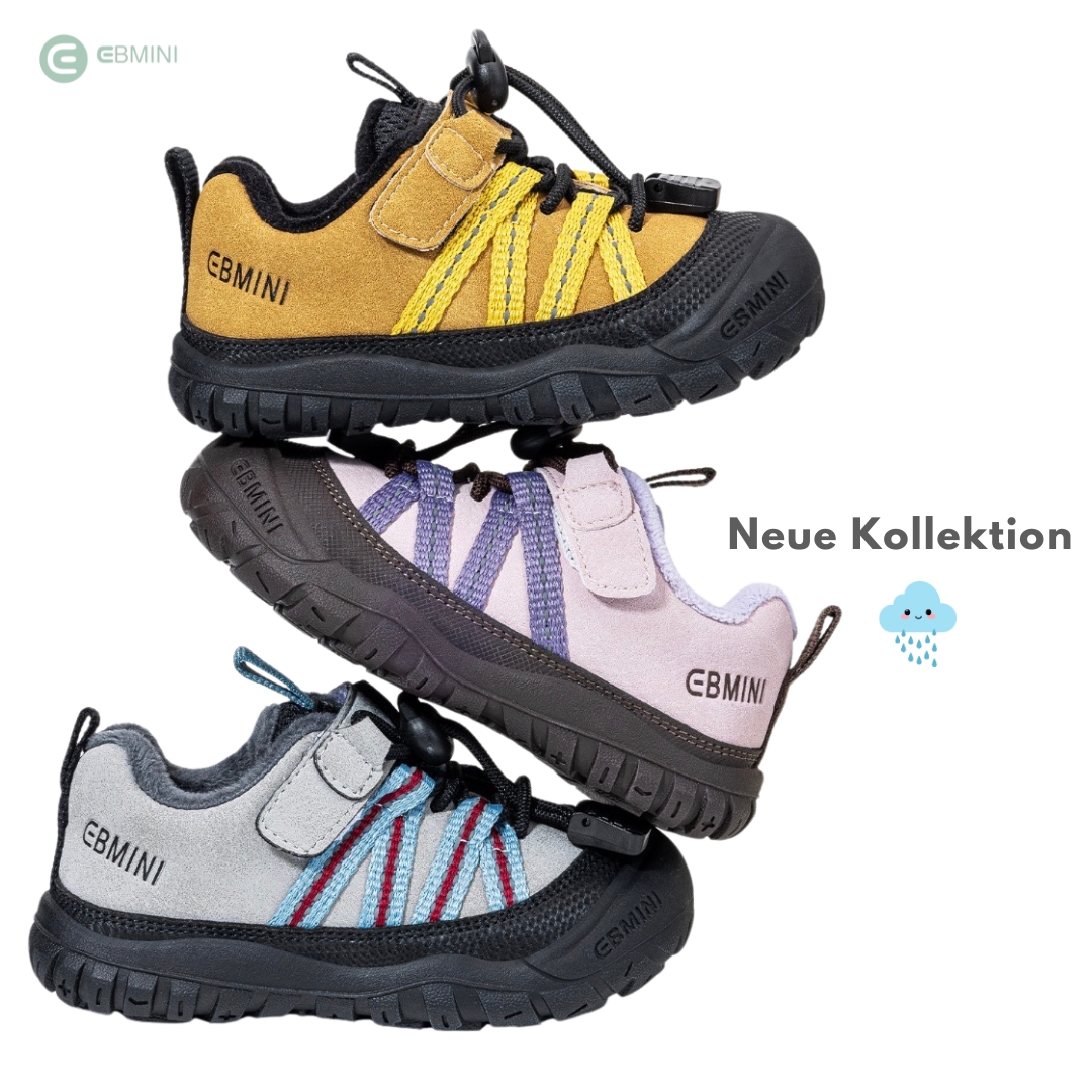 Ebmini - Kids Facebook ad: EBMINI Barfußchuhe, die Kindern Freiheit schenken.