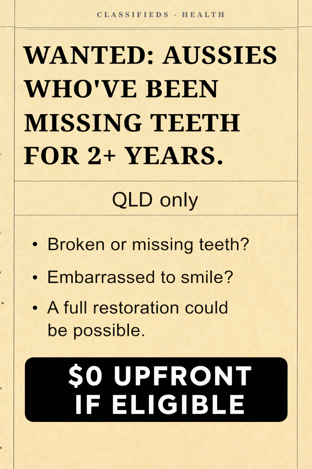 Smile Studio NQ / Dentist at Healthlink Facebook ad from Jun 17, 2026
