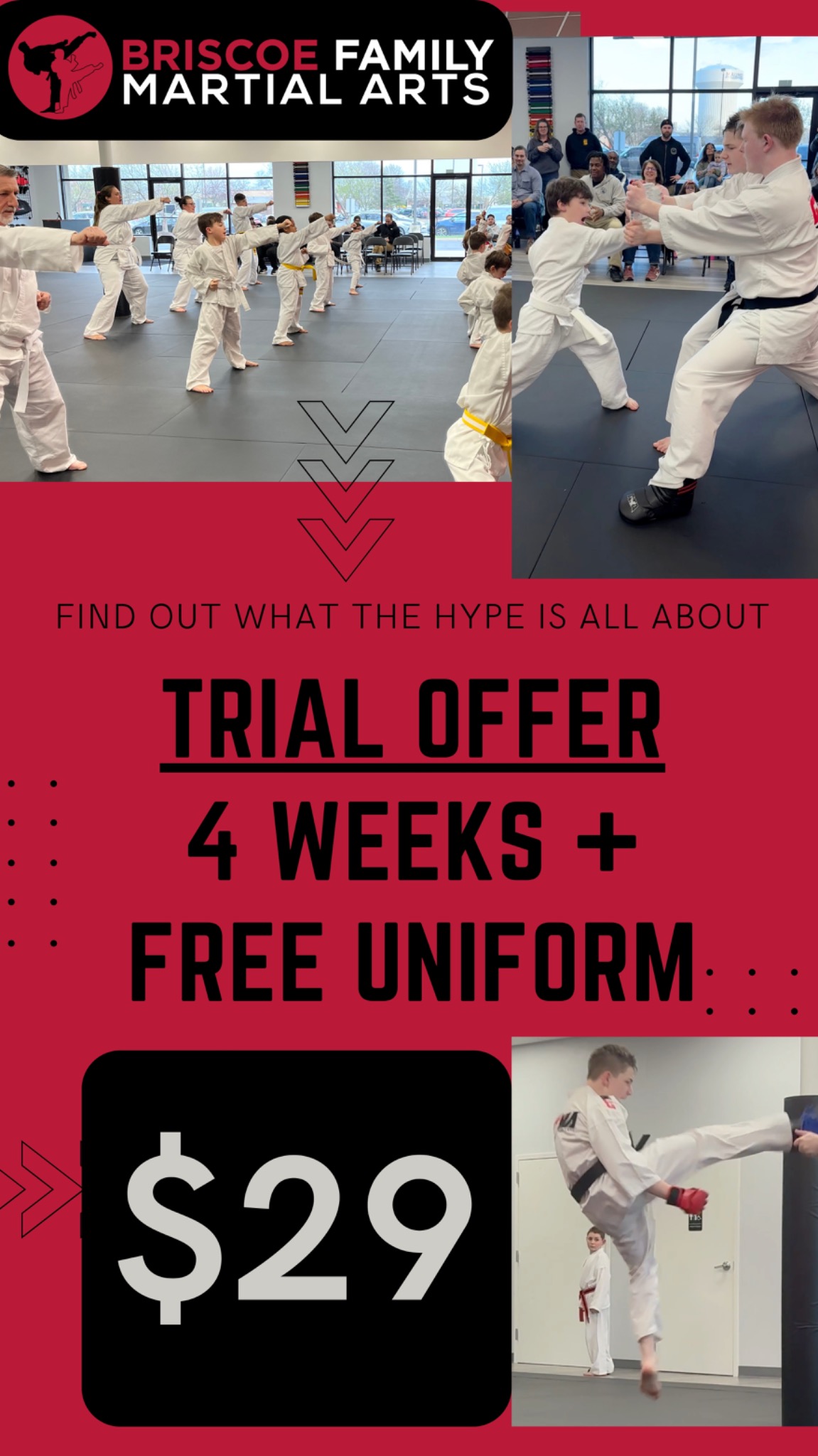 Briscoe Family Martial Arts Facebook ad from Apr 7, 2026