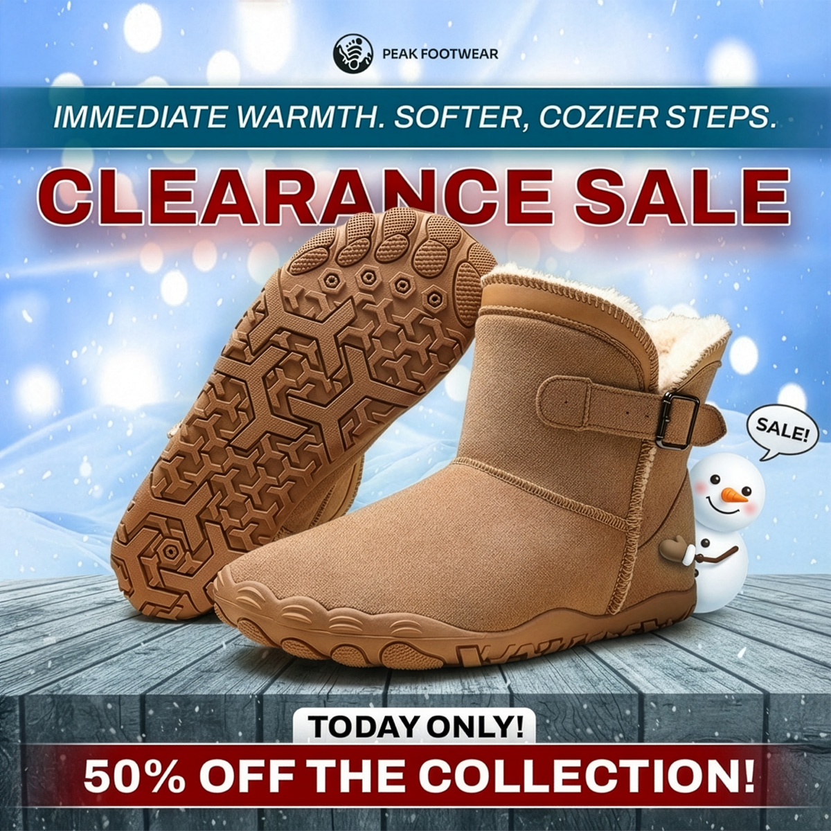 Peak Footwear Facebook ad: Barefoot shoes for better health