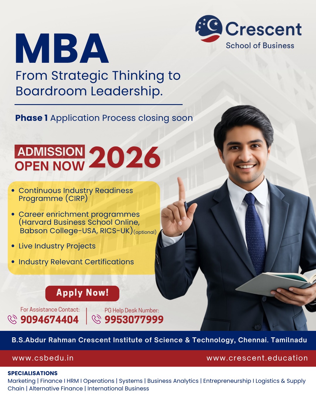 BSA Crescent Institute of Science and Technology Facebook ad