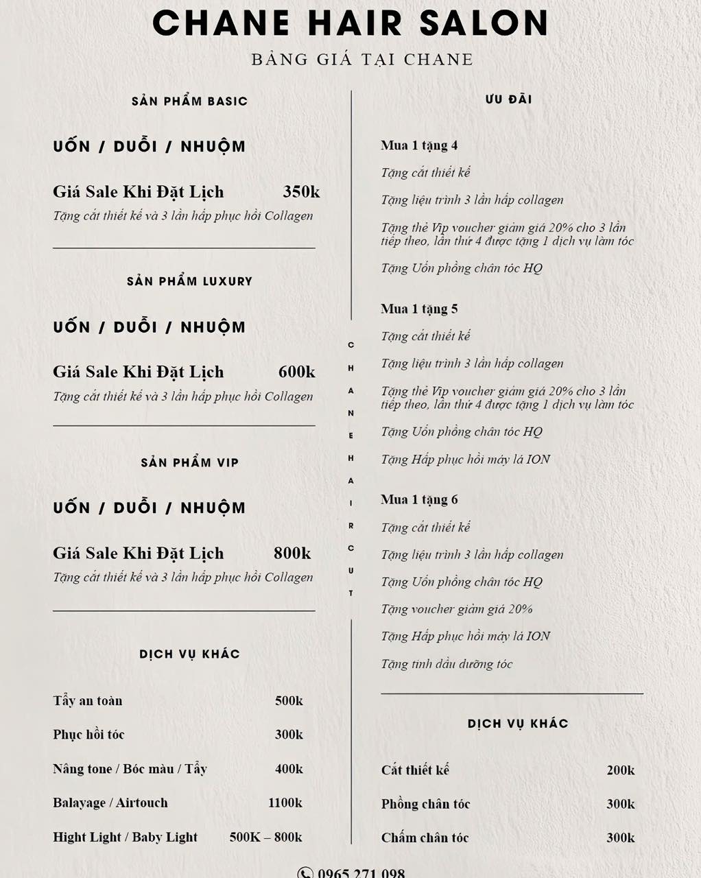 Chane Hair Studio Facebook ad