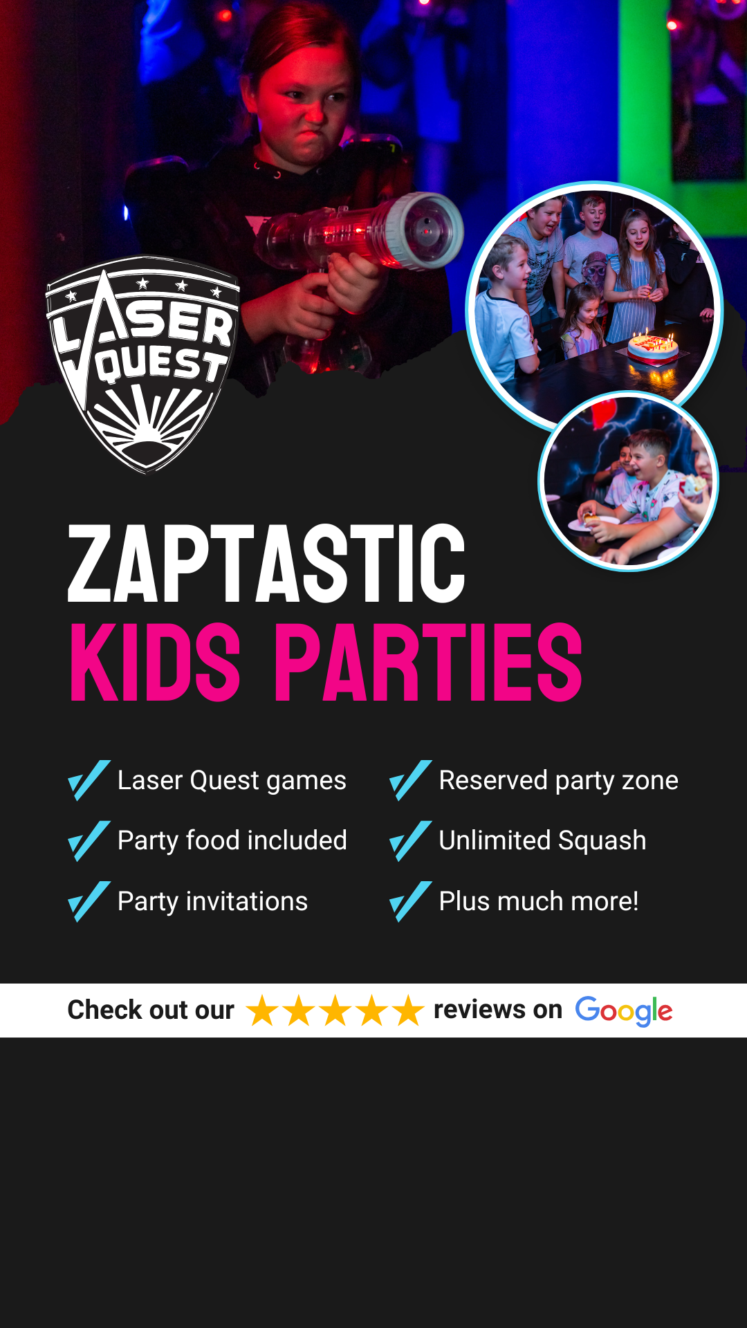 Laser Quest Tunbridge Wells Facebook ad from Oct 3, 2025