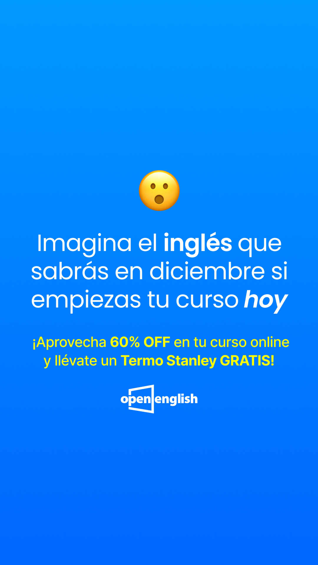 Open English Facebook ad: Inscríbete hoy y aprovecha el 60% OFF