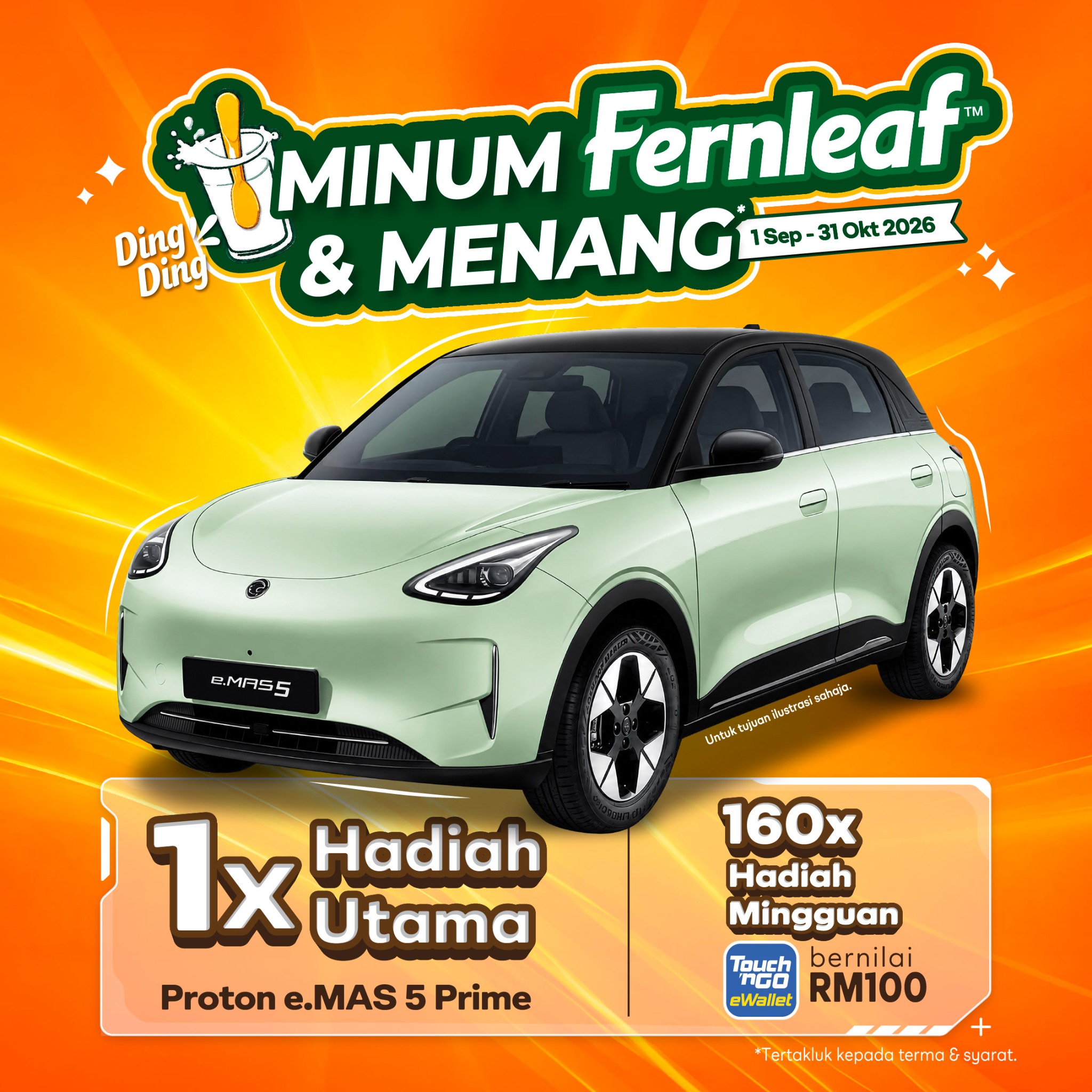Fernleaf Malaysia Facebook ad: Ding Ding! Bunyi tu macam bunyi kemenangan!