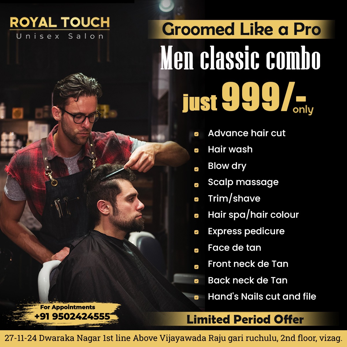 Royal Touch unisex salon Facebook ad