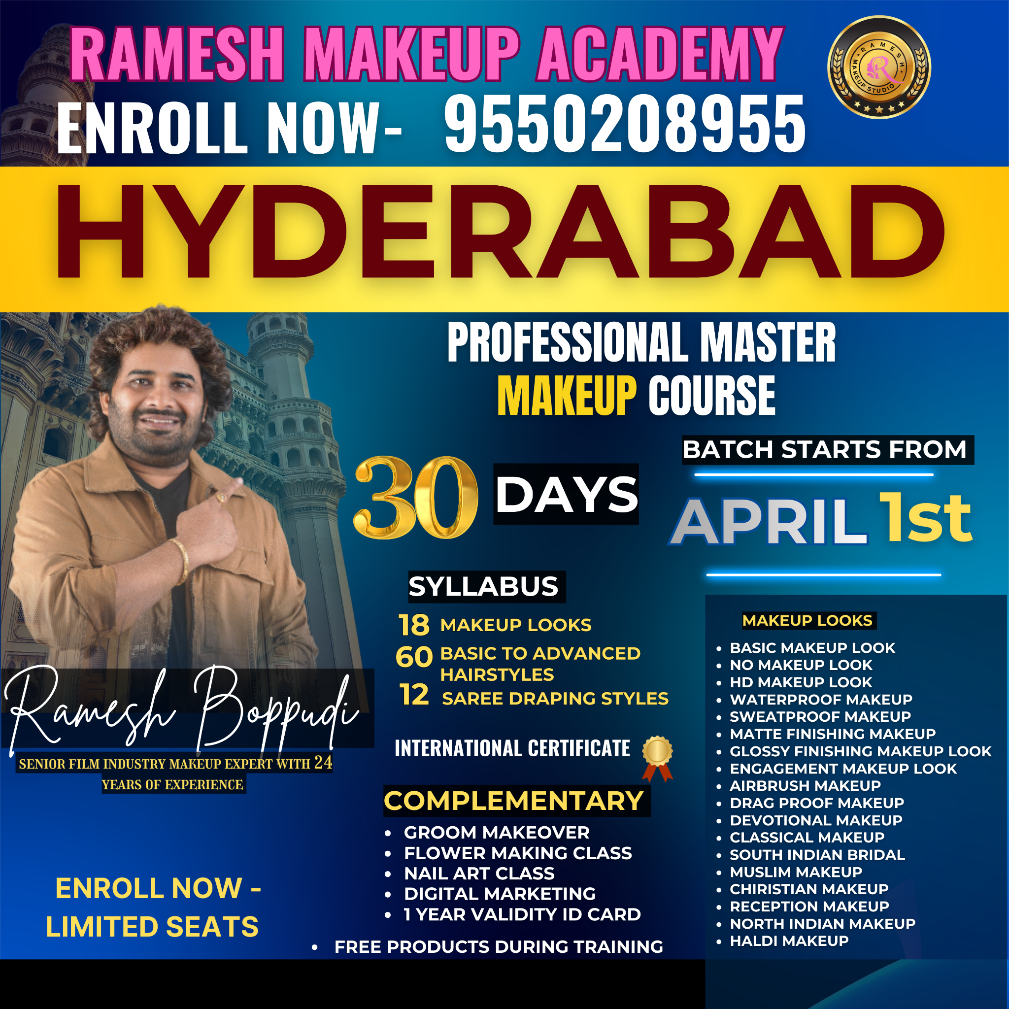 Ramesh Makeup Academy Facebook ad
