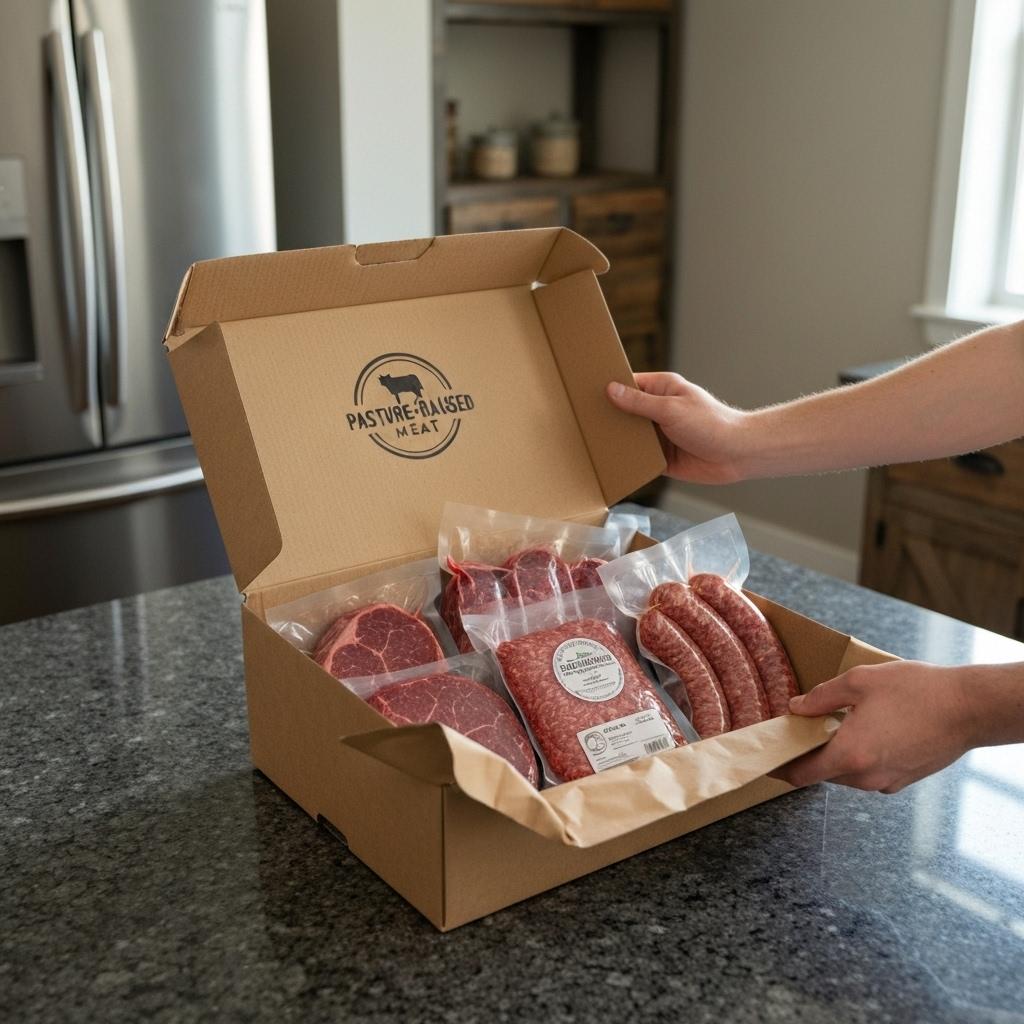 Info Beacon Facebook ad: Pasture Raised Meat Delivery