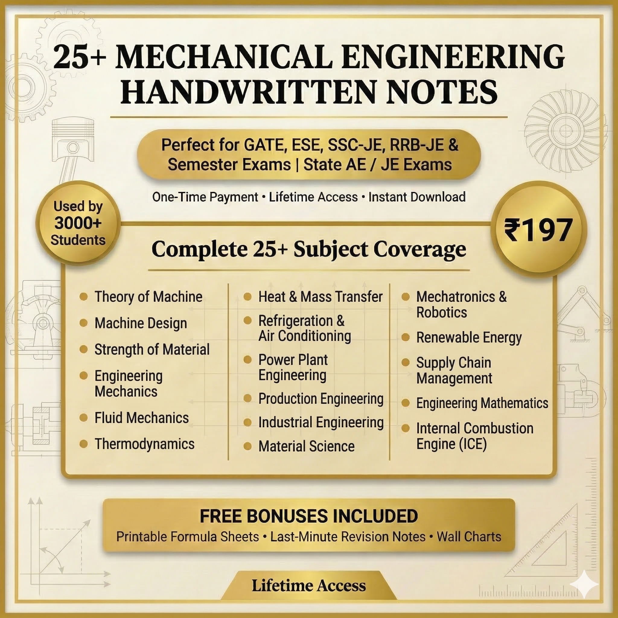Digital depart store Facebook ad: Mechanical Engineering Handwritten Notes Bundle (5k+…