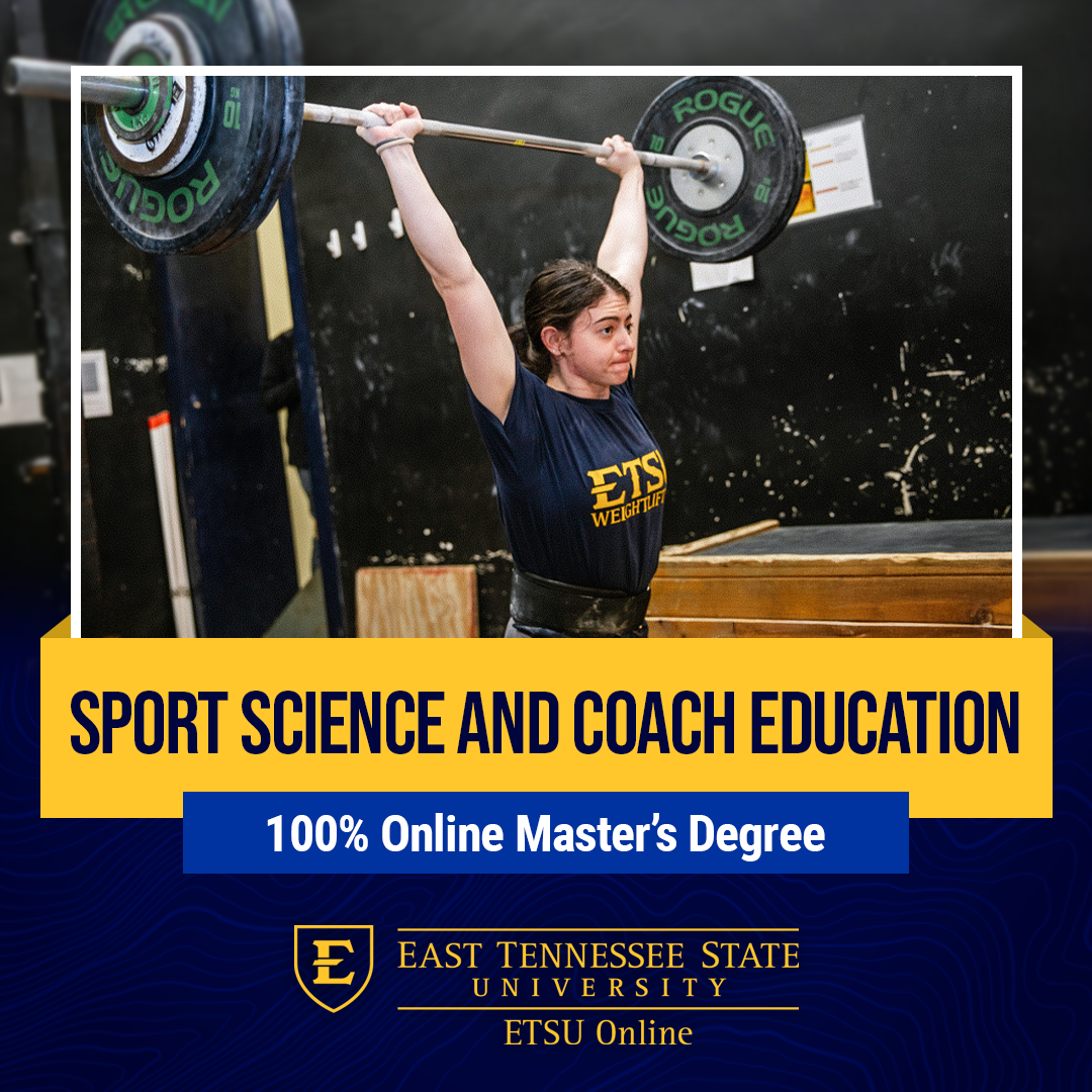 ETSU Online Facebook ad: Advanced Strength & Conditioning knowledge grounded in…