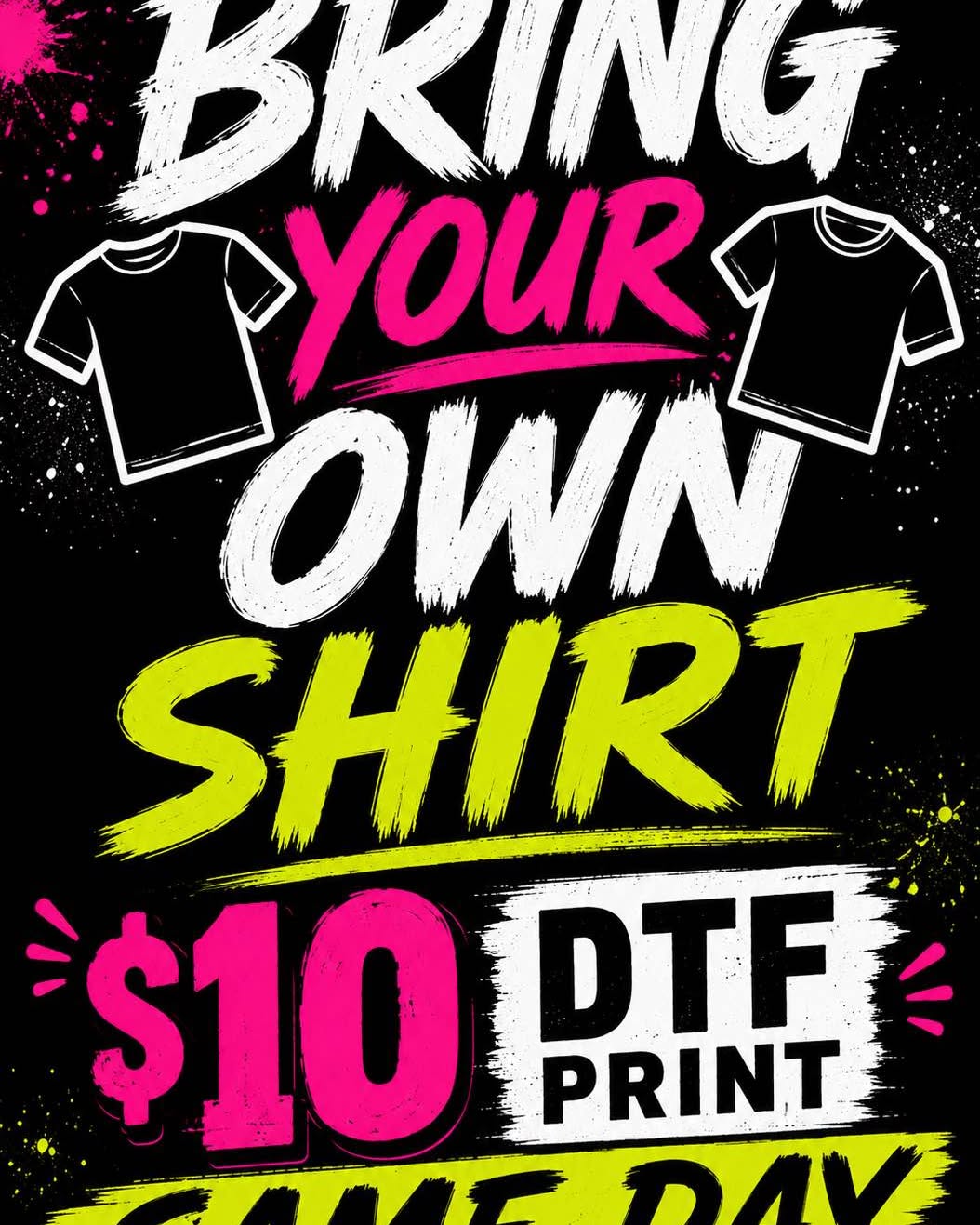 Daniel Deals Facebook ad: Bring Your own Shirt to Print